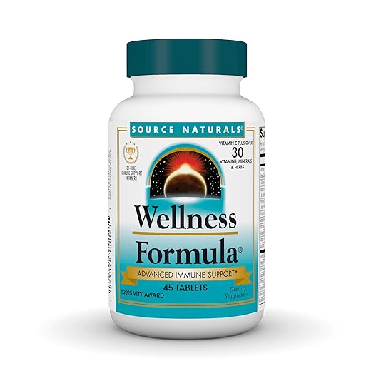Source Naturals Wellness Formula Bio-Aligned Vitamins & Herbal Defense - Immune System Support Supplement & Immunity Booster - 45 Tablets