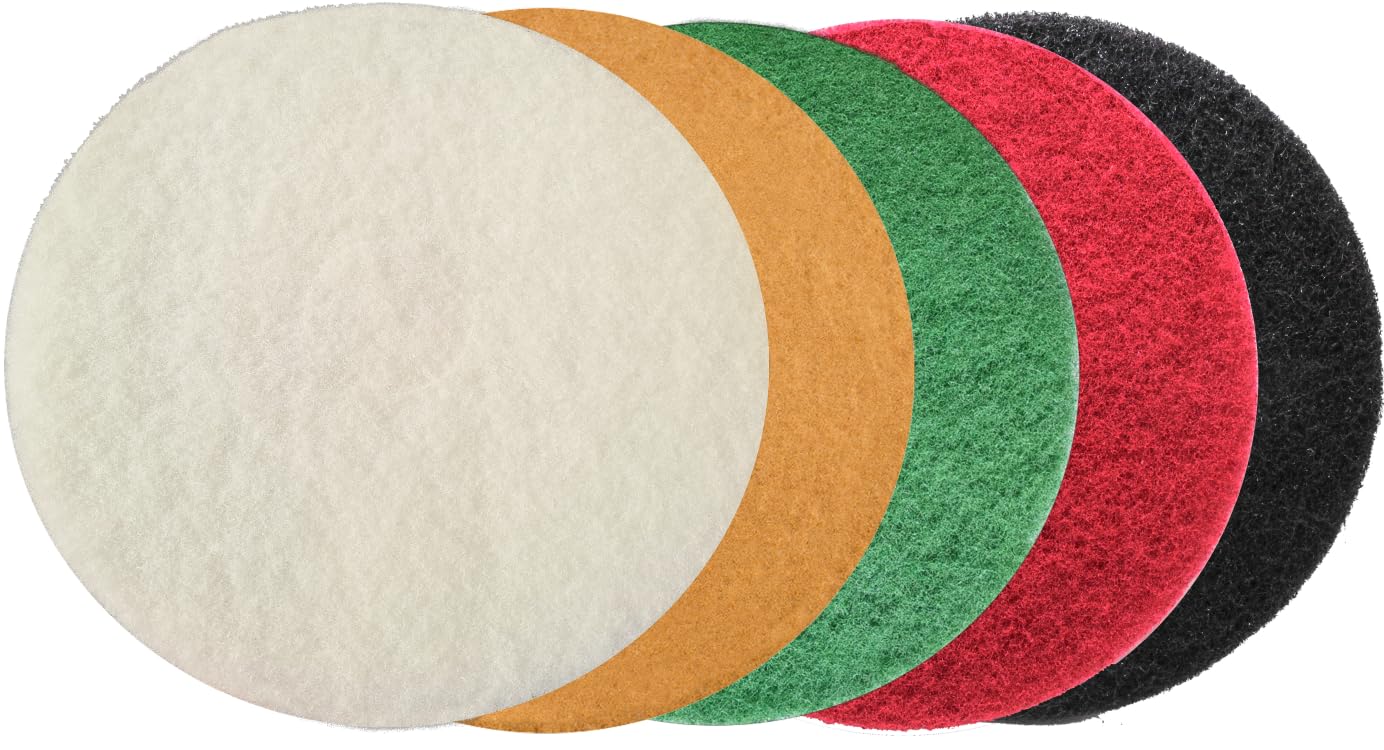 Superpads - Dischi per la pulizia, 22 mm di spessore, diametro 406 mm, colore rosso, 5 pezzi