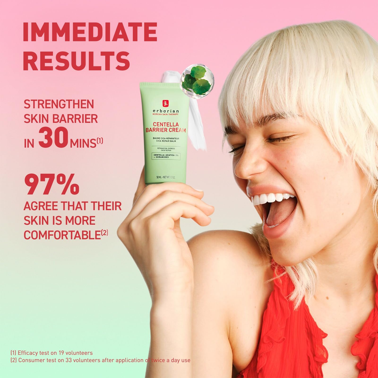 Erborian Centella Barrier Cream, Recovery Balm for Dry & Sensitive Complexions, Deep Ceramide Moisturizer, Calms & Repairs Texture, Korean Skincare