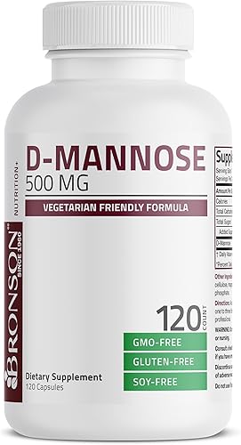 Miniatura 5 de Bronson D-manosa 500 mg fórmula vegetariana sin OMG, 120 cápsulas