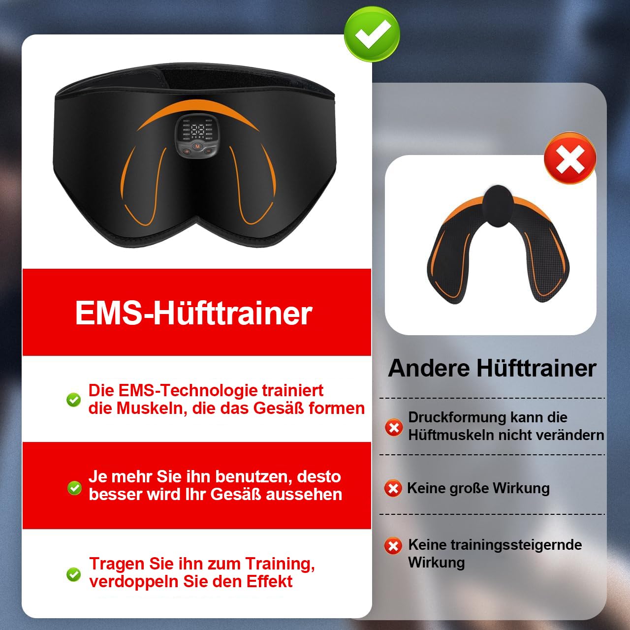 ABS-Stimulator-Former, intelligent, umwickelter tragbarer Gürtel, intelligente Körperformungsmaschine, EMS, kabelloses Fitnessgerät für Männer und Frauen (Schwarz)
