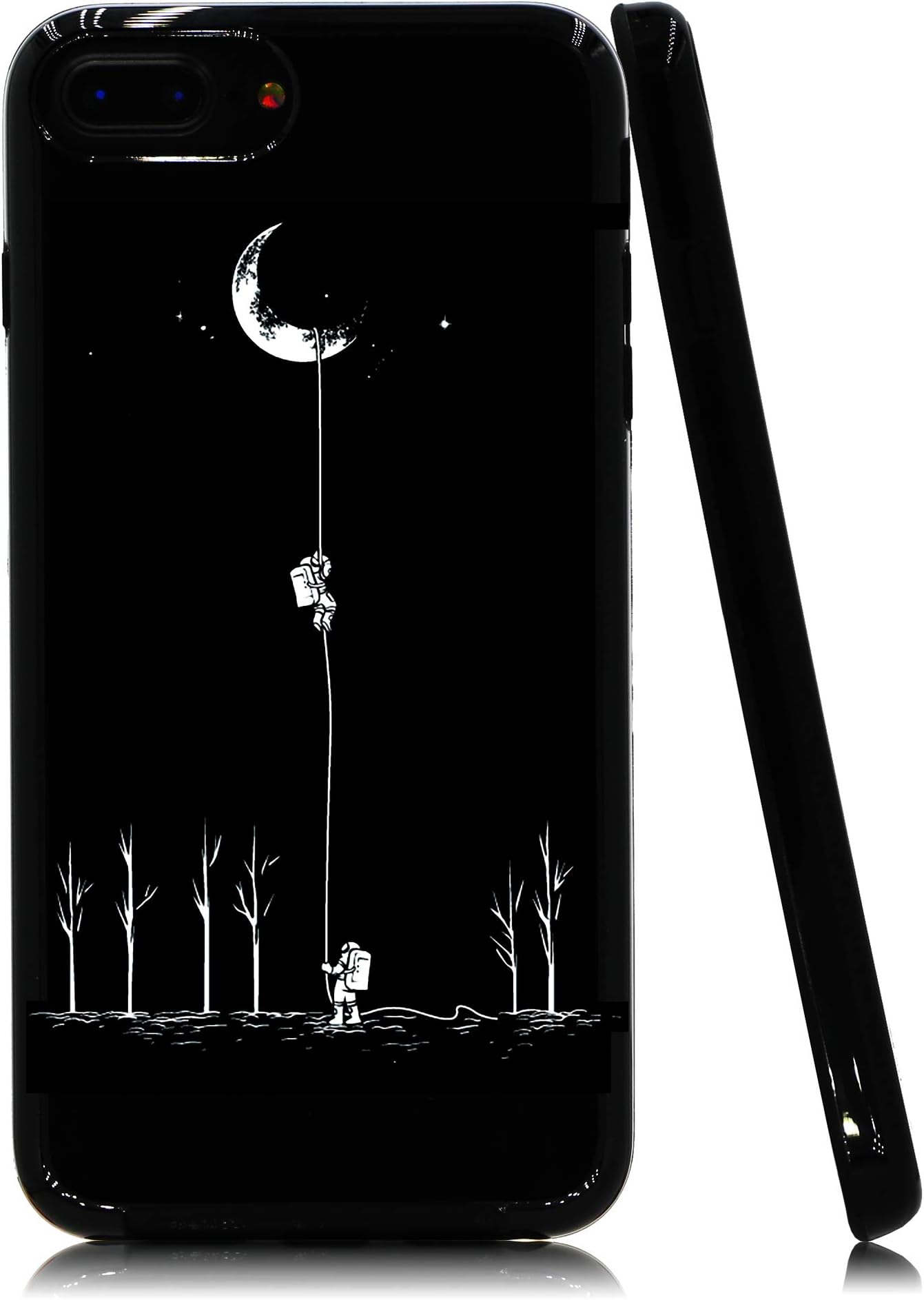 Astronauts Moon Climbing Soft Flexible Jellybean Gel TPU Case for iPhone 8 Plus/iPhone 7 Plus/iPhone 6S Plus/iPhone 6 Plus