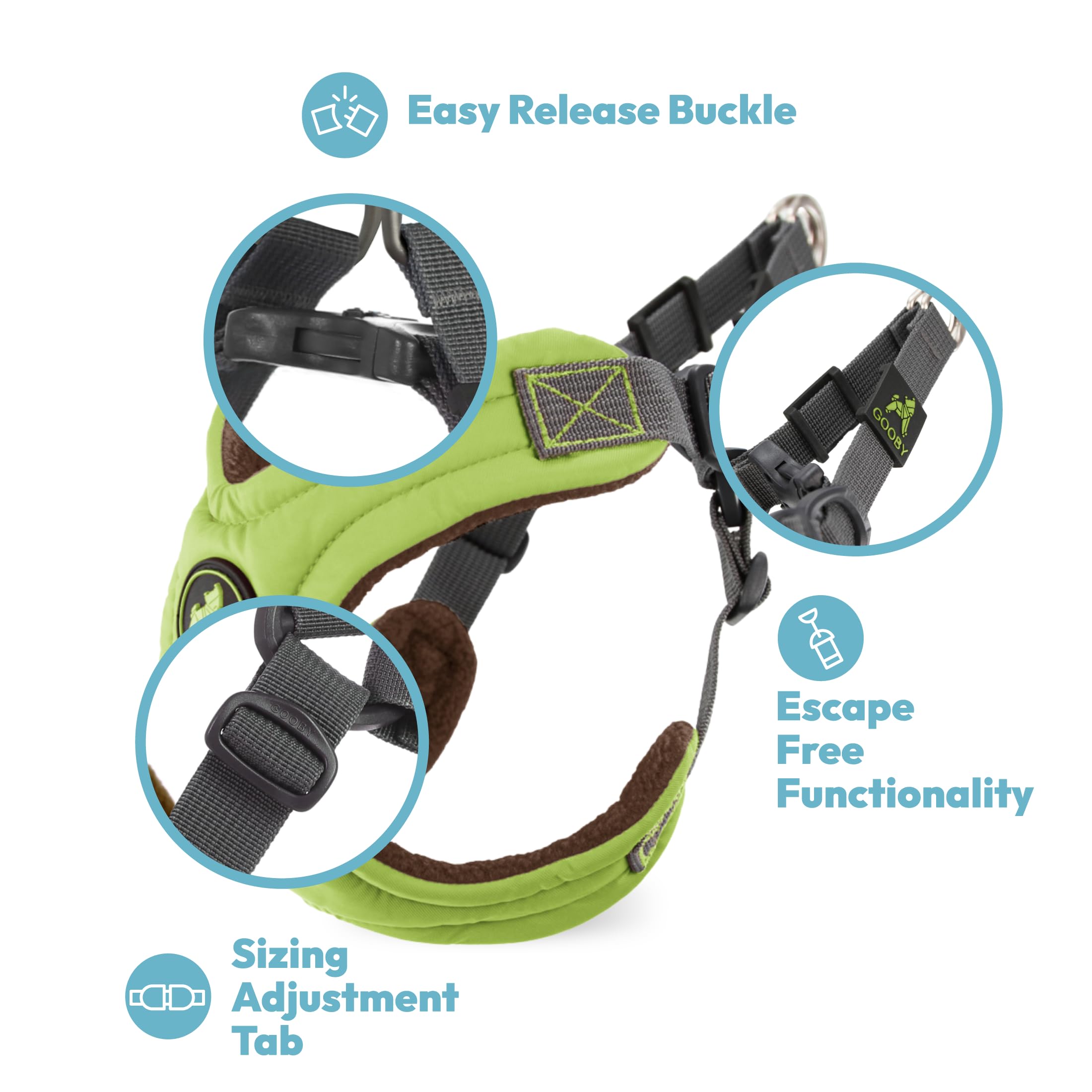 Gooby Escape Free Memory Foam Harness, Small Chest (13-17.2"), Purple