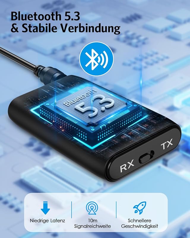 Brifit Bluetooth Adapter 5.3 Adó-Vevő 2in1 TV Hanghoz, 3.5mm Jack Aux Vezeték Nélküli Átalakító Fejhallgató Hangszóró Sztereó