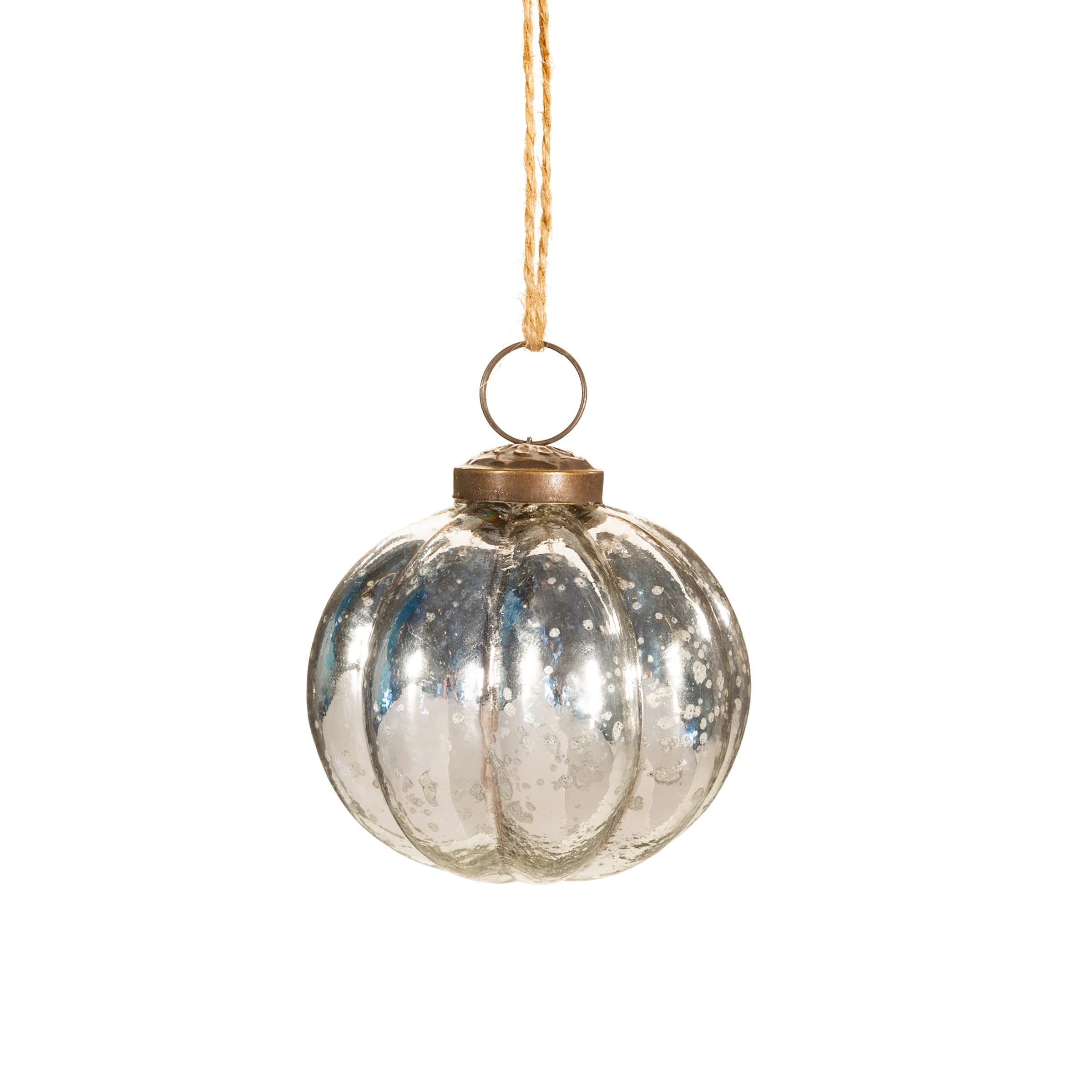 Sass & Belle Silver Recycled Glass Melon Shaped Bauble