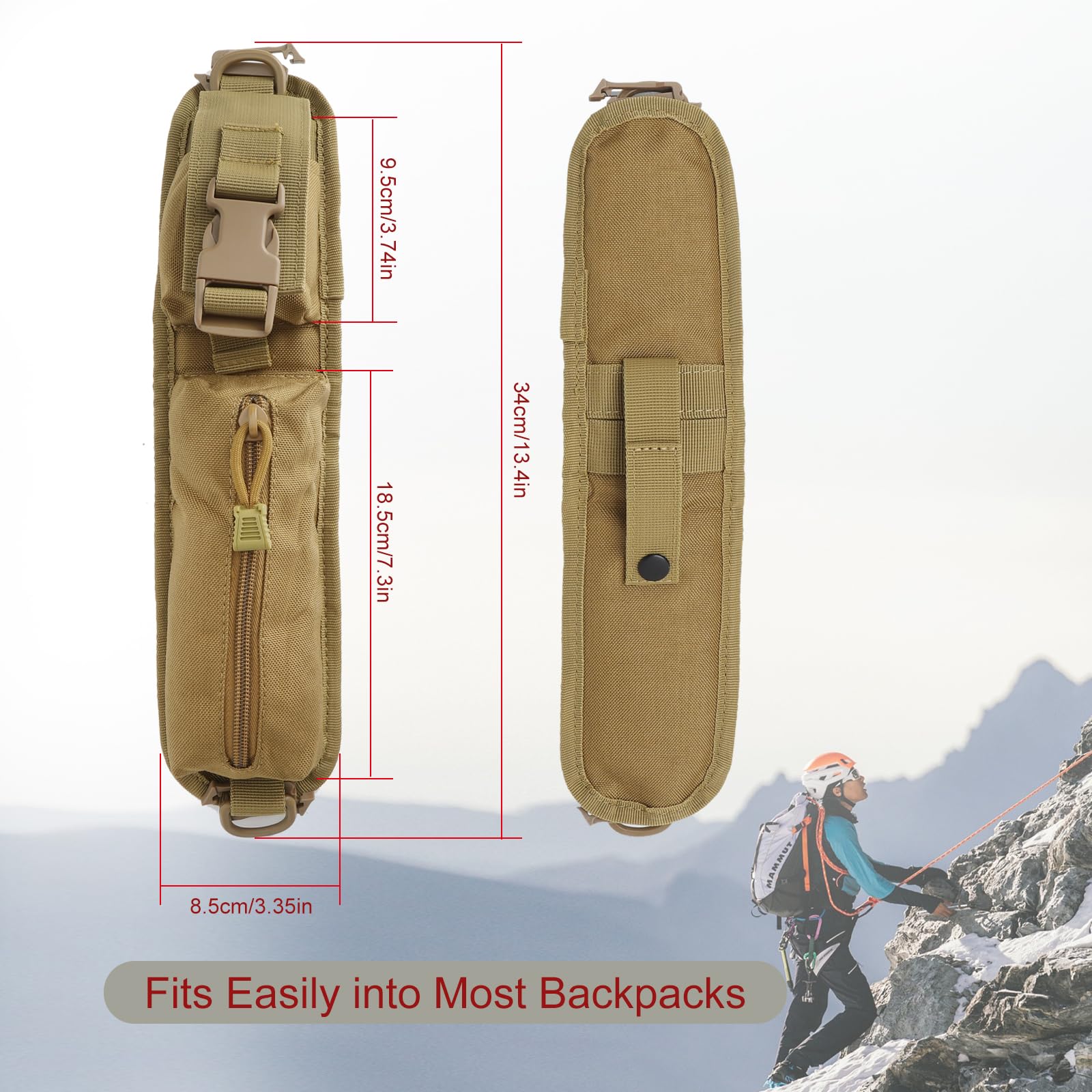 Borsa a tracolla tattica in nylon 1000D, borsa per attrezzi da esterno per zaino, tracolla, accessori da caccia, borsa lunga per torcia e attrezzatura EDC - 2