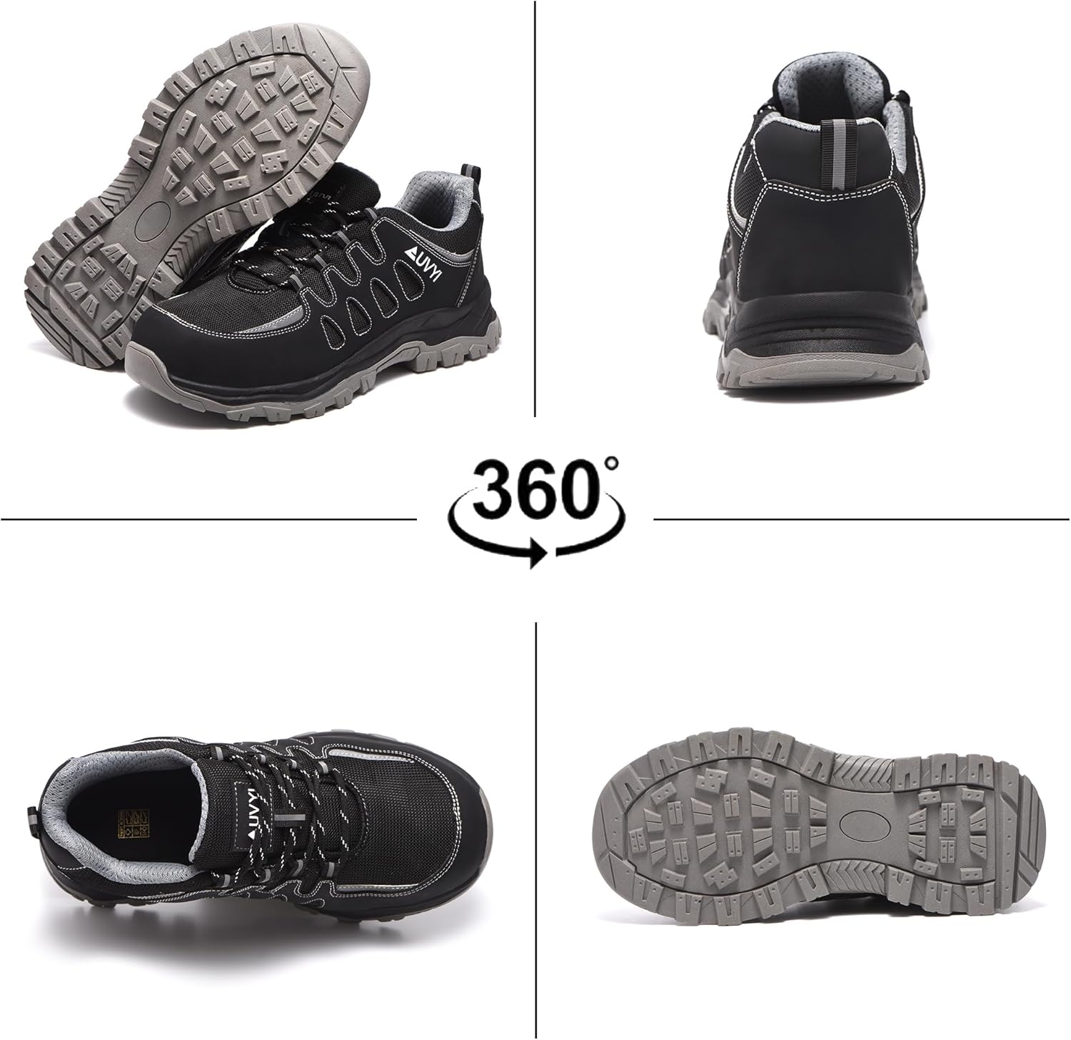 Steel Toe Work Shoes for Men – Slip-Resistant, Breathable, Comfortable Wide Toe Safety Shoes for Industrial & Construction Work, Zapatos para Hombre