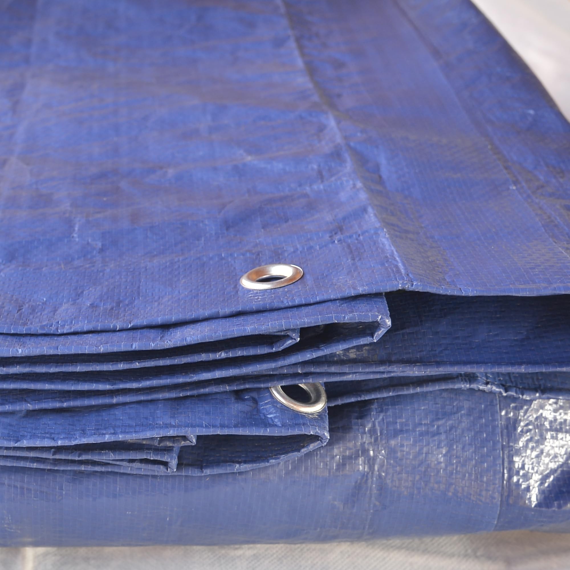 Telo Occhiellato Bicolore Verde-Blu 3x6 Metri | Impermeabile E Resistente Per Campeggio, Edilizia E Agricoltura - Foto 7