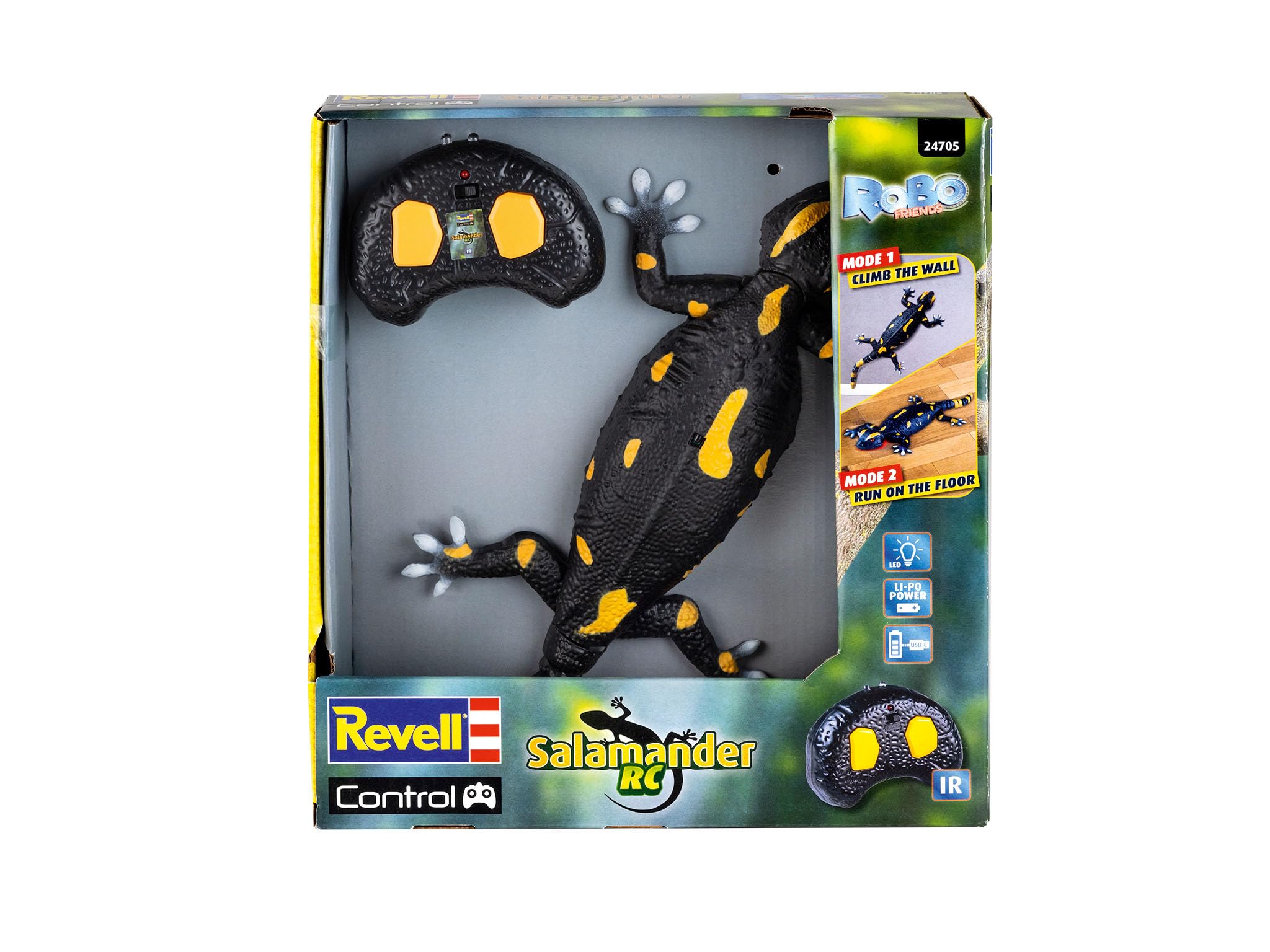 Revell Control Robo Friends RC Salamandre avec Modes d'escalade et Course au Sol, avec contrôle Infrarouge et Batterie Li-ION puissante
