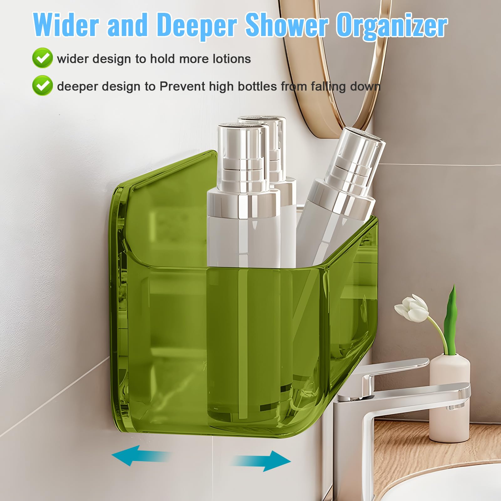 Mensole Per Doccia Senza Foratura - 2 Pezzi Trasparenti Autoadesive