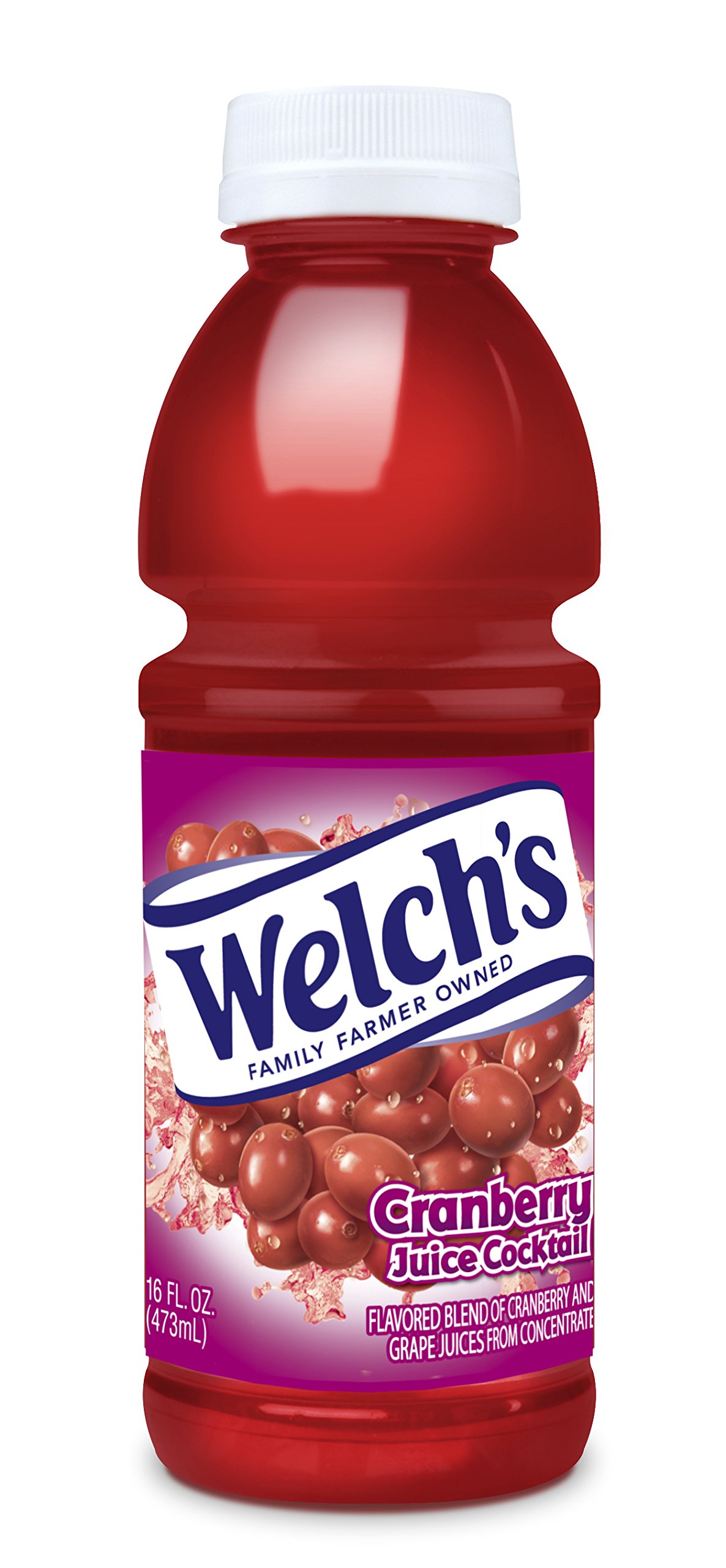 Welch's Juice Cocktail, No Preservatives, Cranberry, 16 Ounce (Pack of 12)