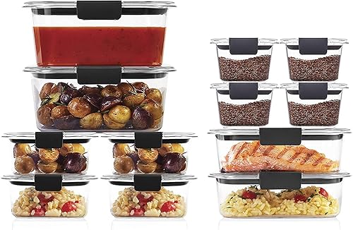 Miniatura 5 de Rubbermaid Recipientes de almacenamiento de alimentos con tapas (28 piezas) y recipientes Brilliance (juego de 12 piezas)