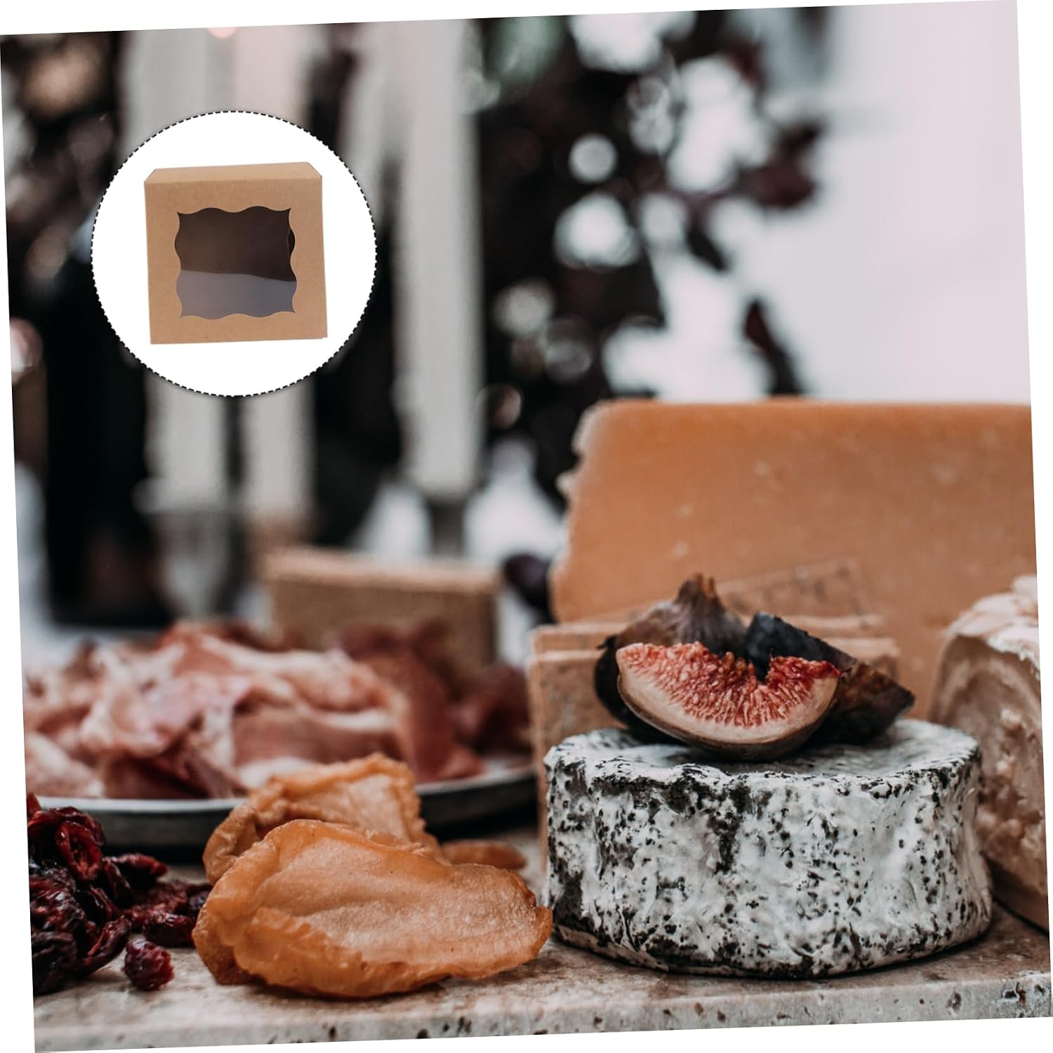 Brown Window Cake Box 5pcs Paper Packing Container for Bakery