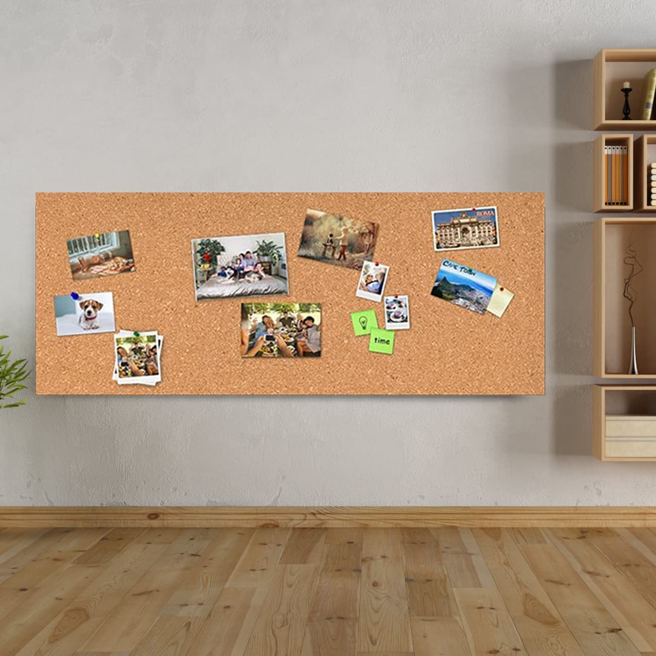 Okydoky Pinnwand Korkpla(40 * 120cm,6mm), Selbstklebende Kork Borad Rolle, Korktafel zum Fotos aufhängen, Cork Bulletin Bars für Büro, Schule und Zuhause(6mm,DE)