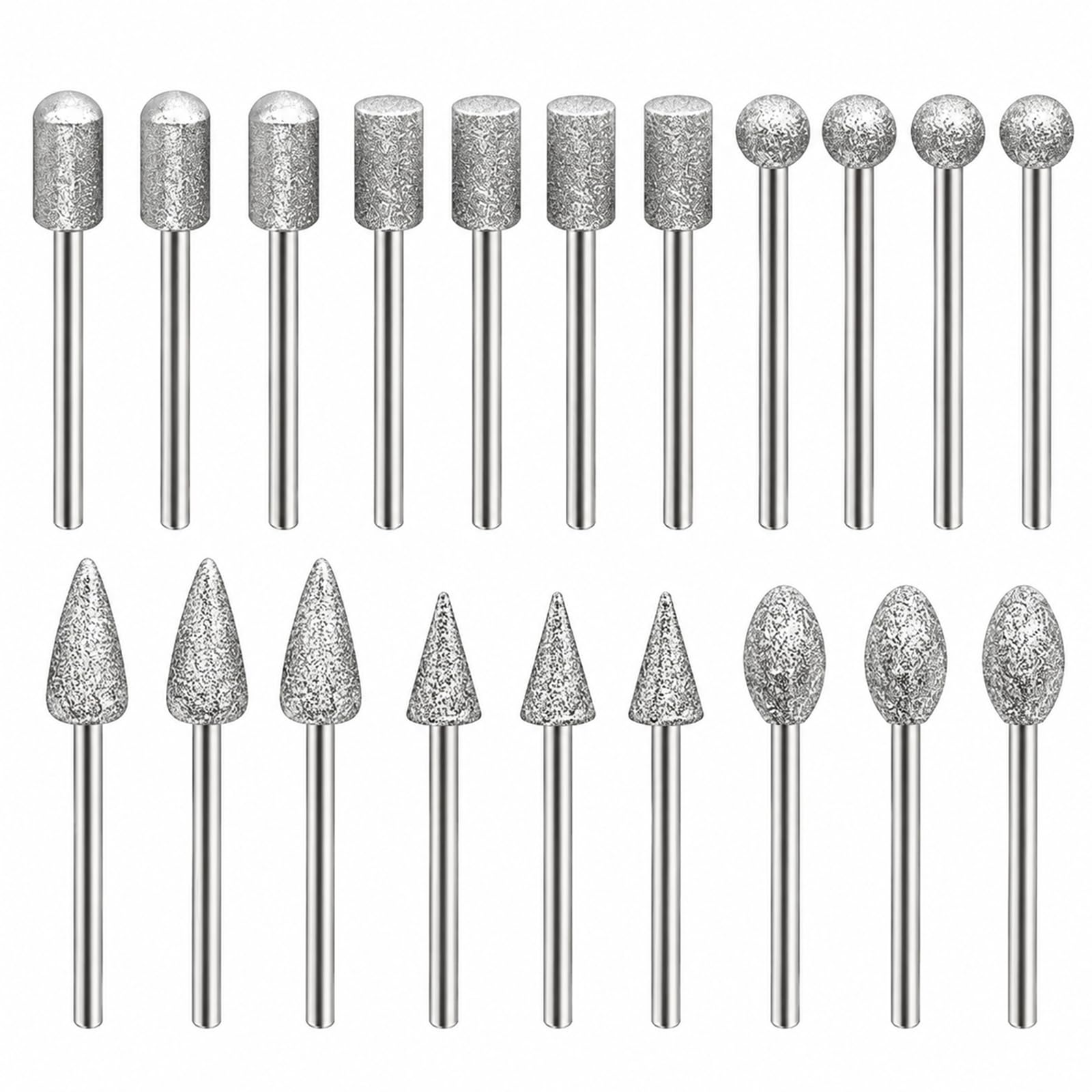 20 Pcs Diamond Burr Metal Drill Bits Tile Drill Bits Accessory Set