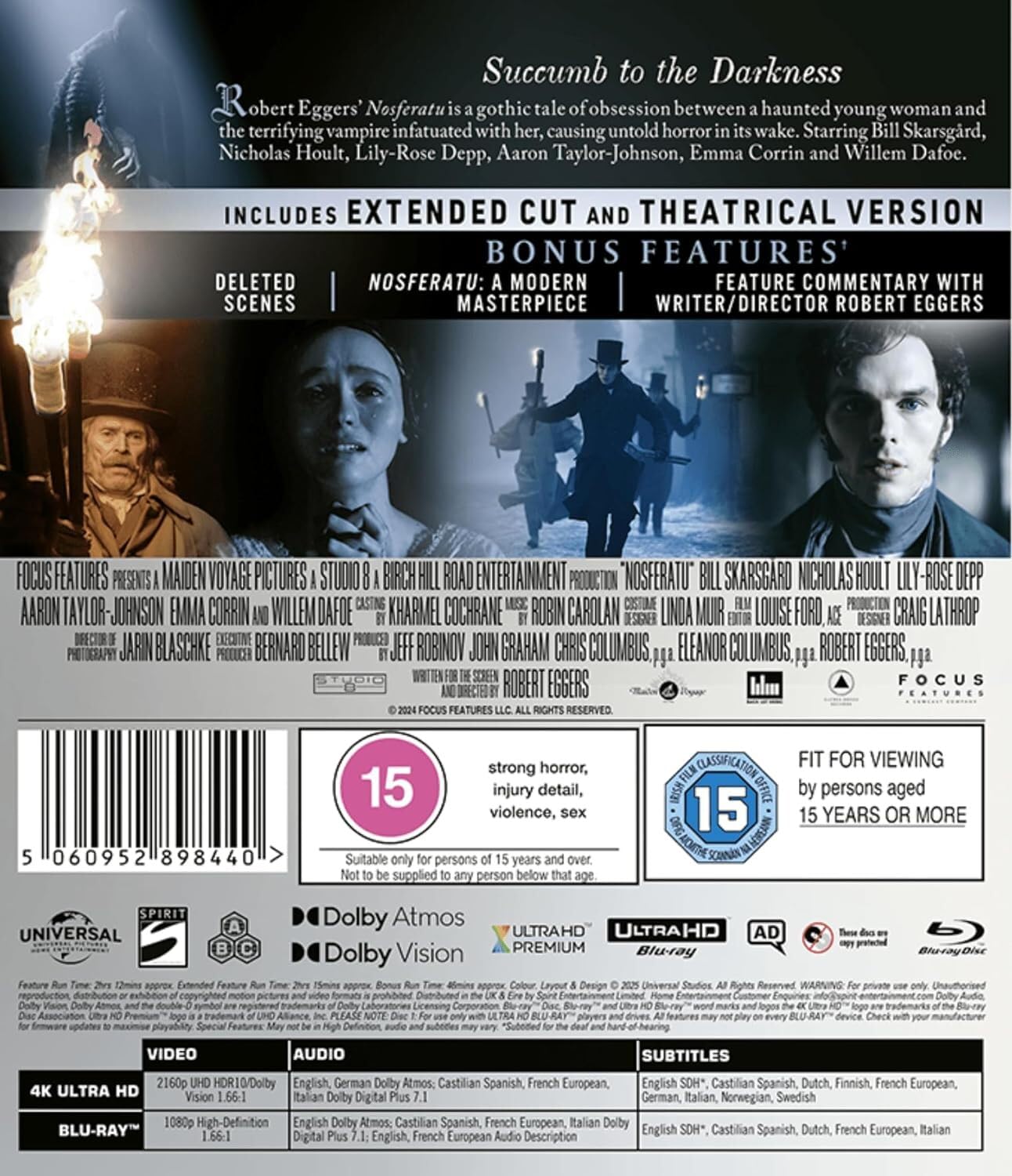 Nosferatu (Extended & Theatrical Cut) [4K UHD + Blu-ray] [Region Free]