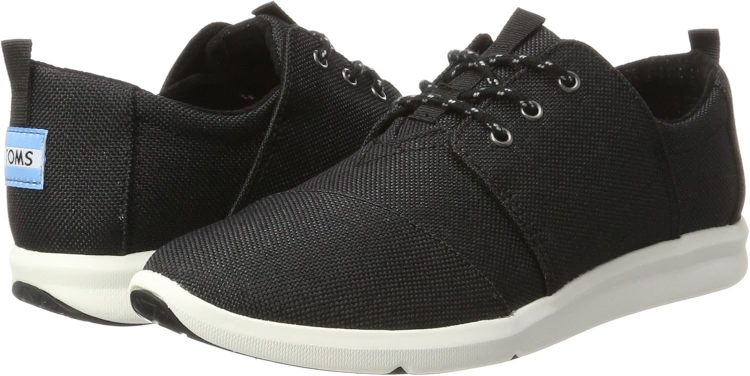 TOMS Women's Del Rey Sneaker (Black Poly Canvas)