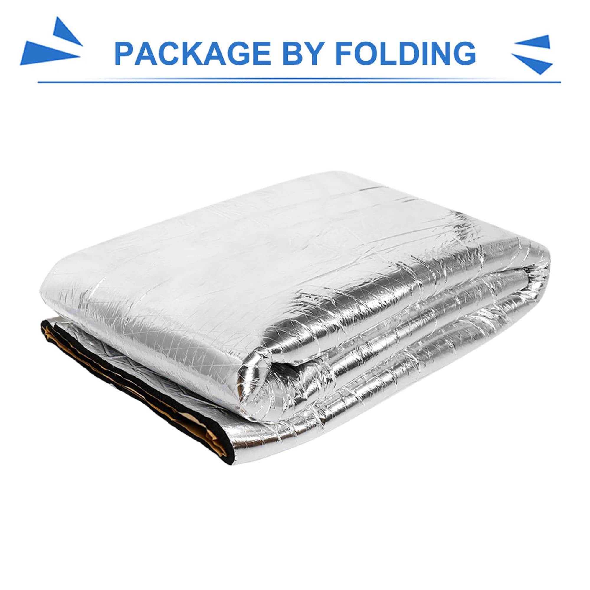 sourcing map Tapis Isolant Phonique 10mm Argent 1pc Porte Capot Coffre | Argent, 200x50cm, Revêtement Aluminium, Outil Rouleau, Isolation Thermique Et Phonique