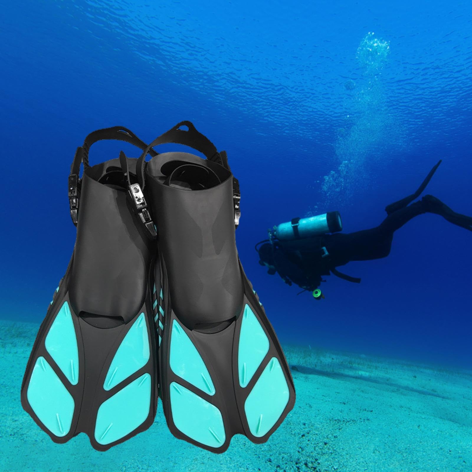 Oshhni 2X Aletas de natación Aletas de Buceo Aletas de Buceo Aletas de esnórquel Ajustables Zapatos de Entrenamiento para Practicar Deportes acuáticos Verano