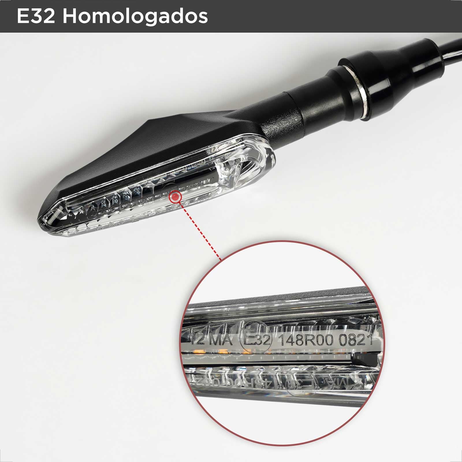evermotor LED Intermitentes Moto, 12V 2 piezas, Homologados Secuencial Intermitentes para Motocicleta, efecto de marcha IP67 a prueba de agua, luz amarilla y roja