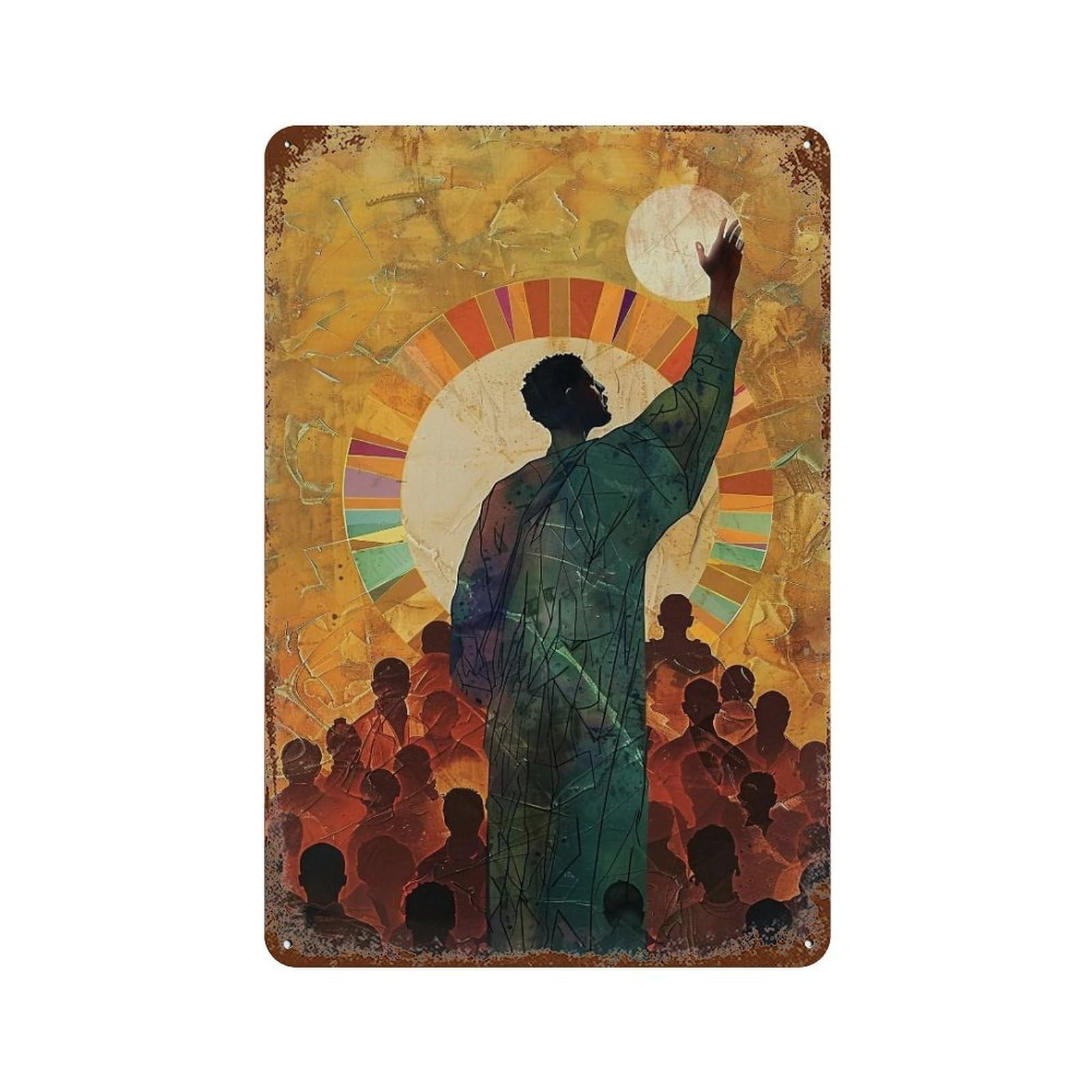 MGHTGRWE Christ’s Radiance 01 Poster Wall Art Iron Vintage Metal Tin Sign Modern Home Cofffee Club Art Bar Shop Decor 30x20cm