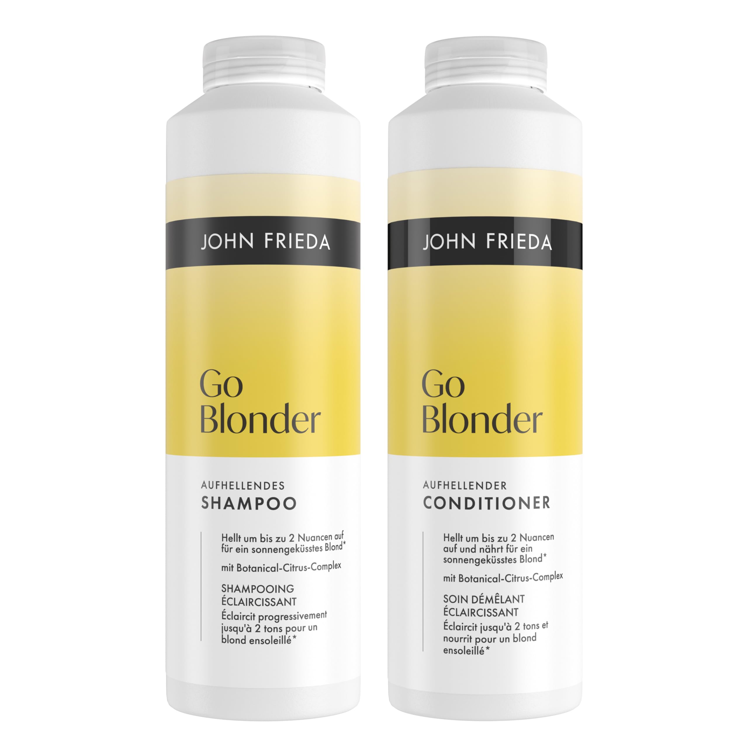 John Frieda Go Blonder Set - Shampoo, 500ml & Conditioner, 500ml - Für blondes, feines, Haar