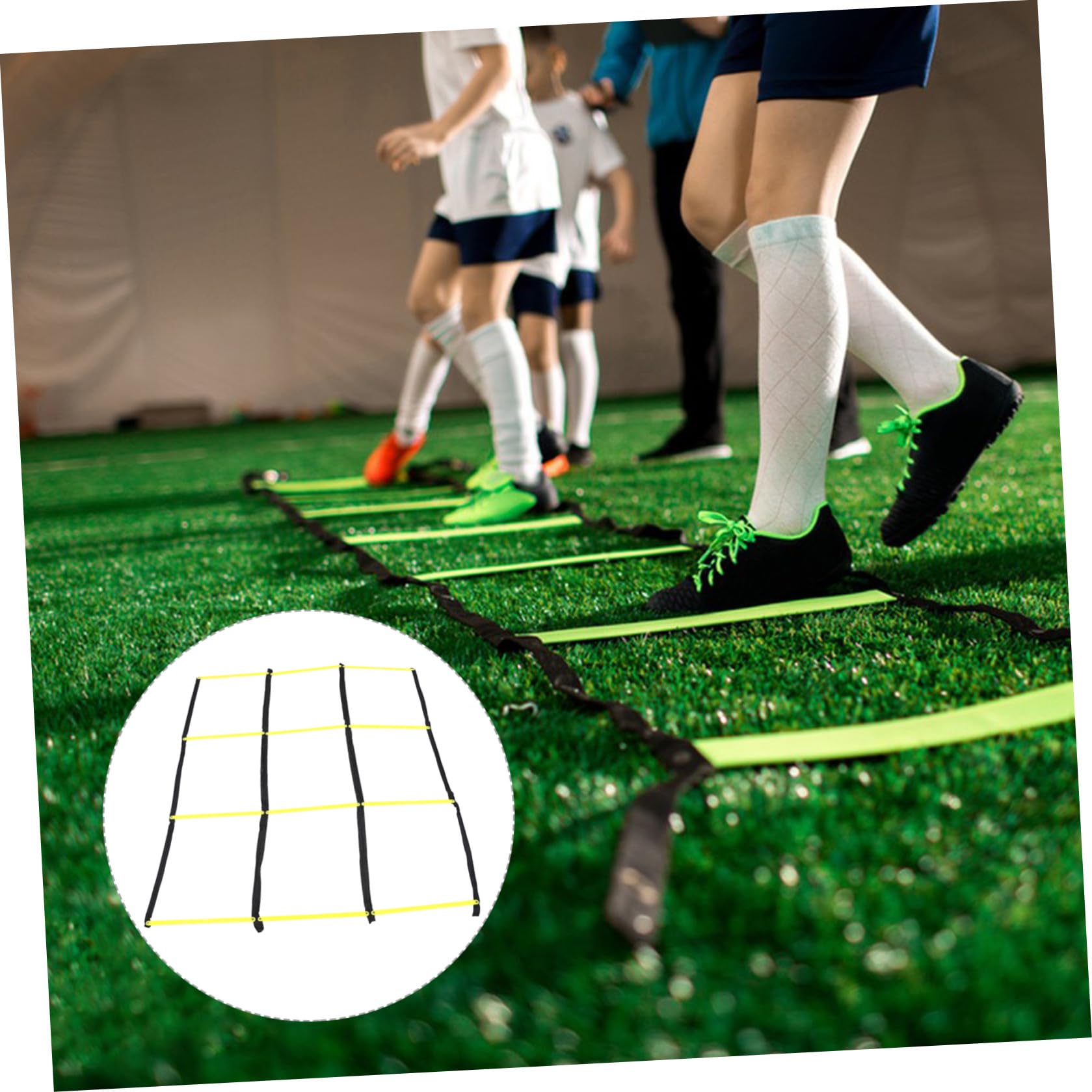 ifundom Scala per Agilità da Calcio Pieghevole e Portatile Design a Nove Quadrati in Pp, Leggera e Resistente, per Allenamenti Individuali e Allenamento Calcistico