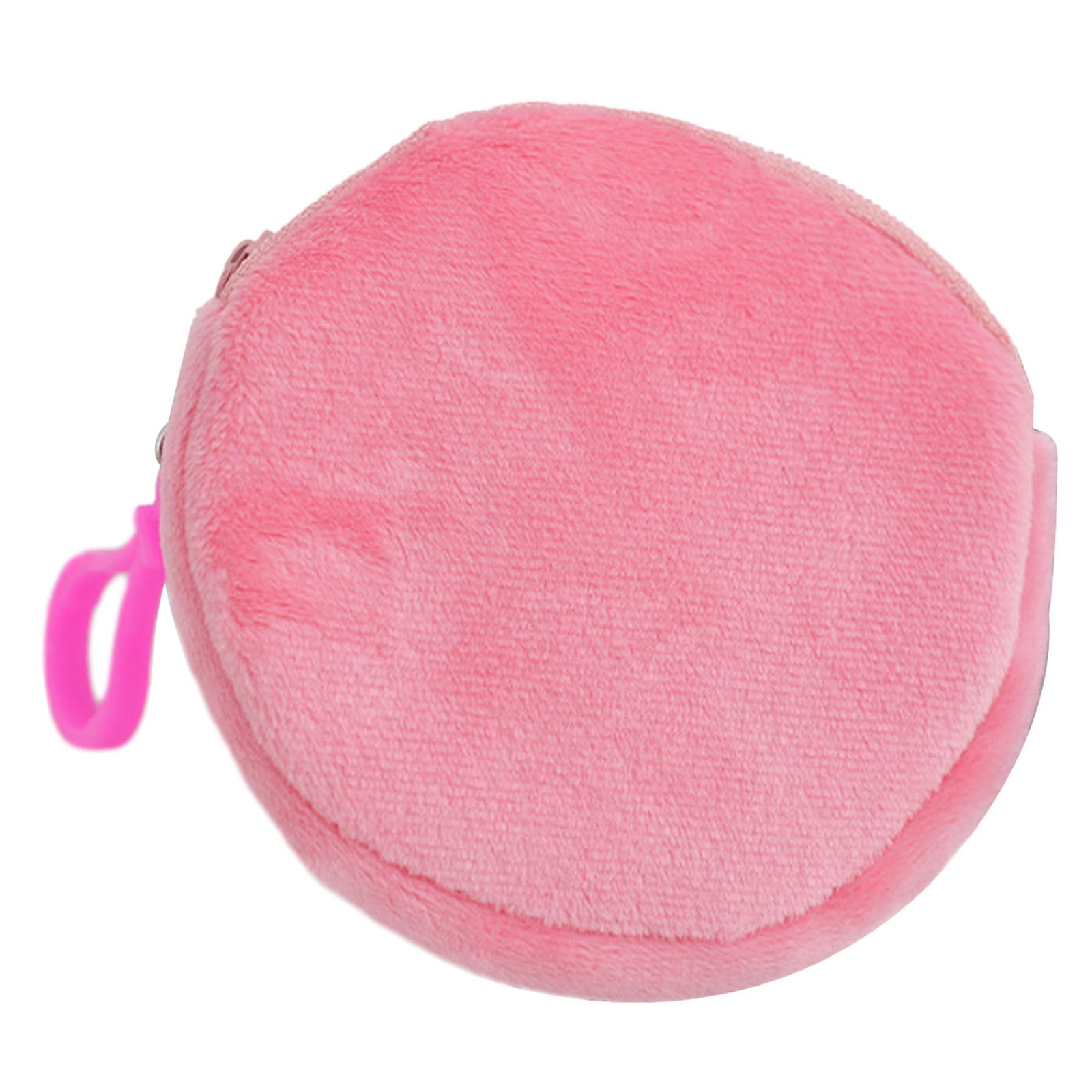 Miniature Lovely Circular Wallet Key Holder Plush Round Coin Purse Keyring Headphones Organizing Bags Handmade Gifts, A