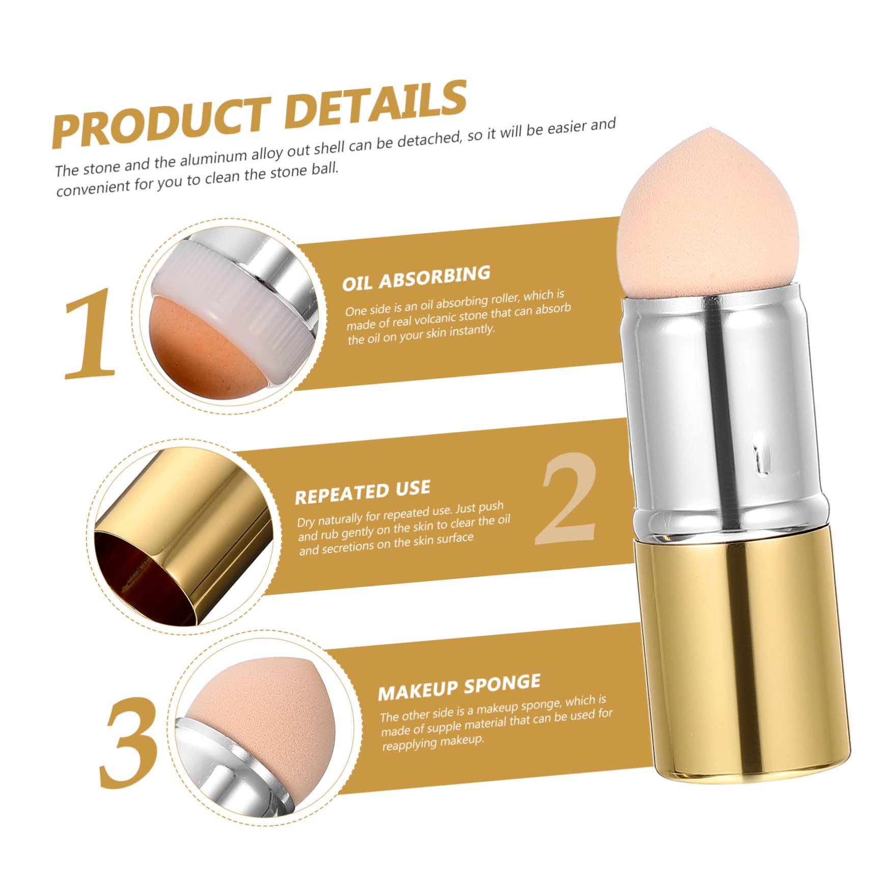Baluue 4piezas Rodillo Facial De Volcán Absorbente De Masajeador Facial Reutilizable Herramienta De Multifuncional Para Control De Brillo Casa y