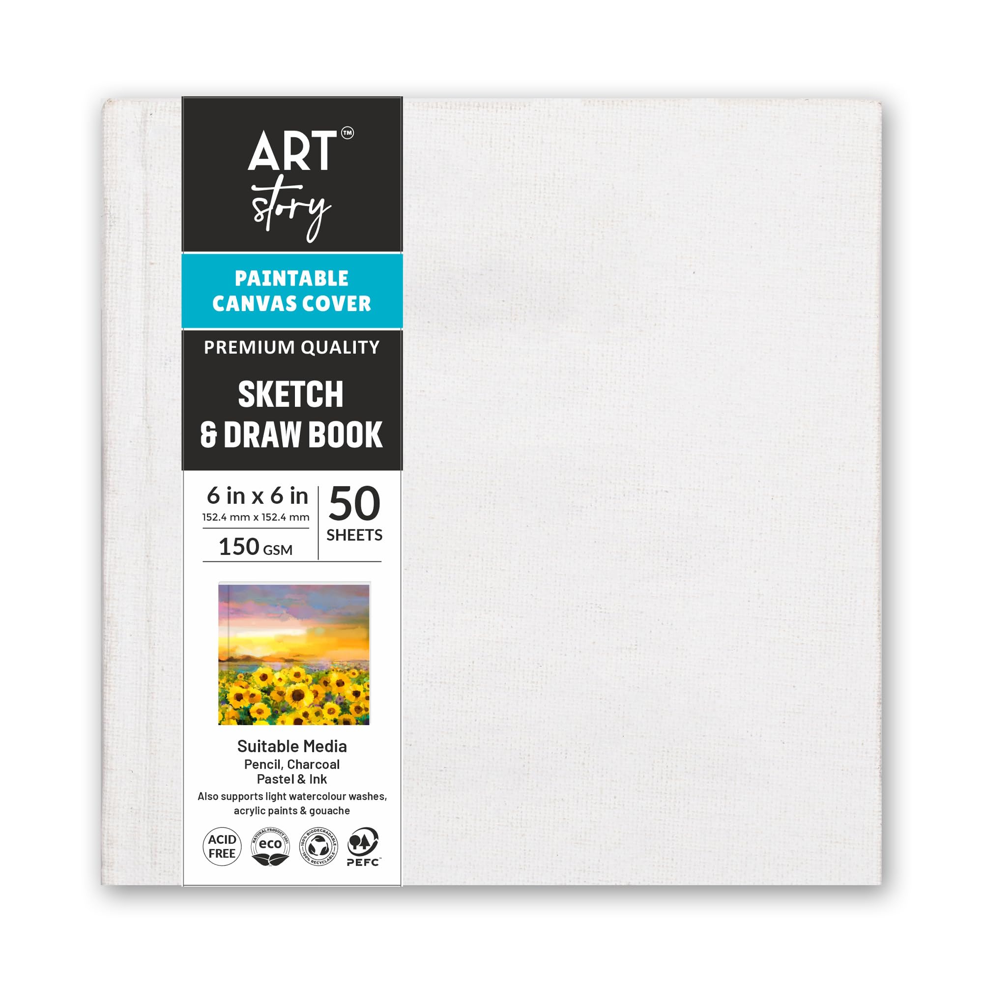 See full amazon price history chart for Art Story Paintable Canvas Hard Bound Sketch and Drawing Landscape 6X6 150gsm 50 Plain Sheets|Drawing with Canvas Cover for DIY Painting and Decoration | For Professional & Hobby Artists, Beginners Art Story Paintable Canvas Hard Bound Sketch and Drawing Landscape 6X6 150gsm 50 Plain Sheets|Drawing with Canvas Cover for DIY Painting and Decoration | For Professional & Hobby Artists, Beginners (B0CCDCPG74) Amazon Price History, Amazon Price Tracker