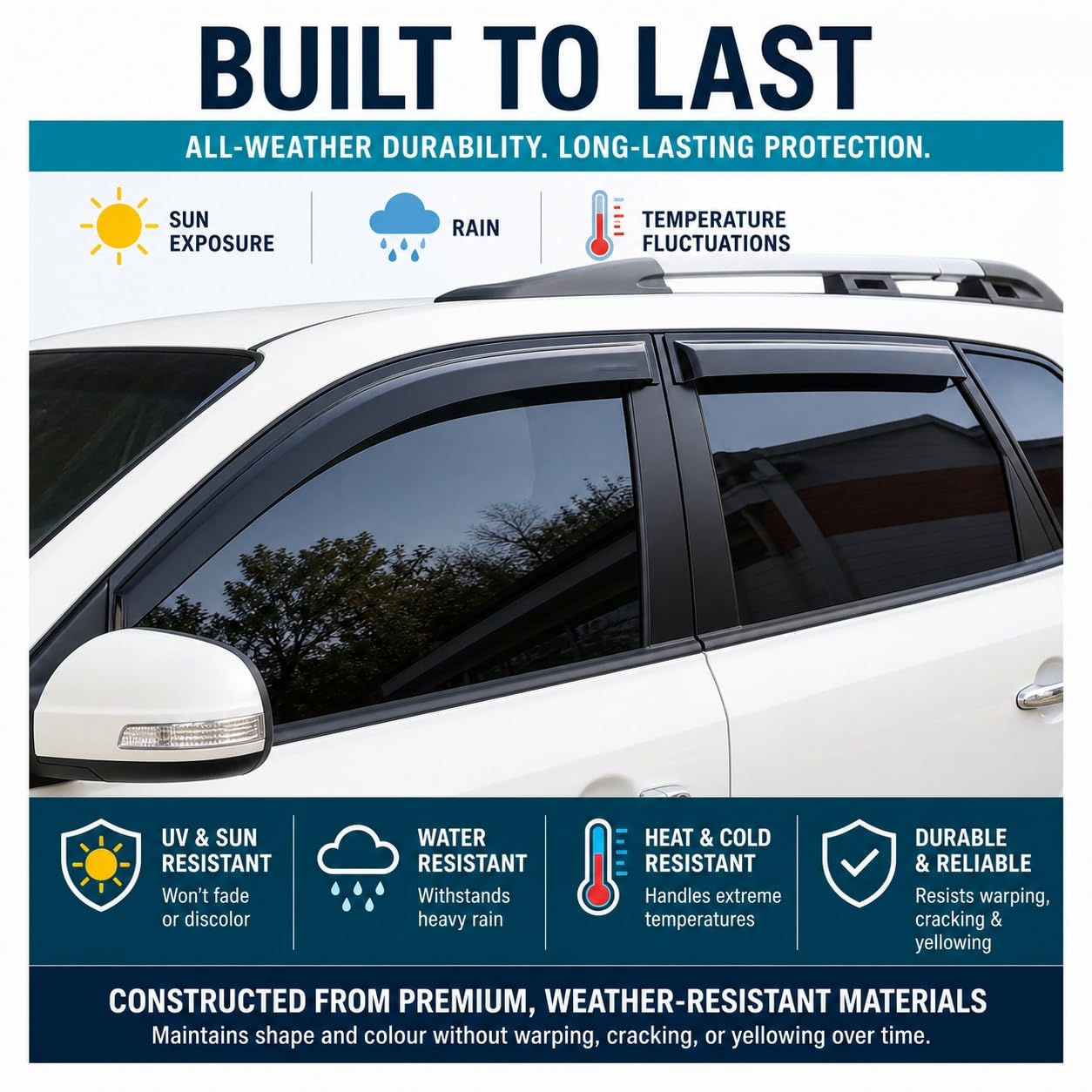 Windabweiser Auto für Toyota Hilux Surf MK3-N180 1996-2002 | Regenabweiser Seitenfenster Deflektoren Klebbar Regenschutz Autofenster Beschlagfrei Sonnenschutz Beschattung