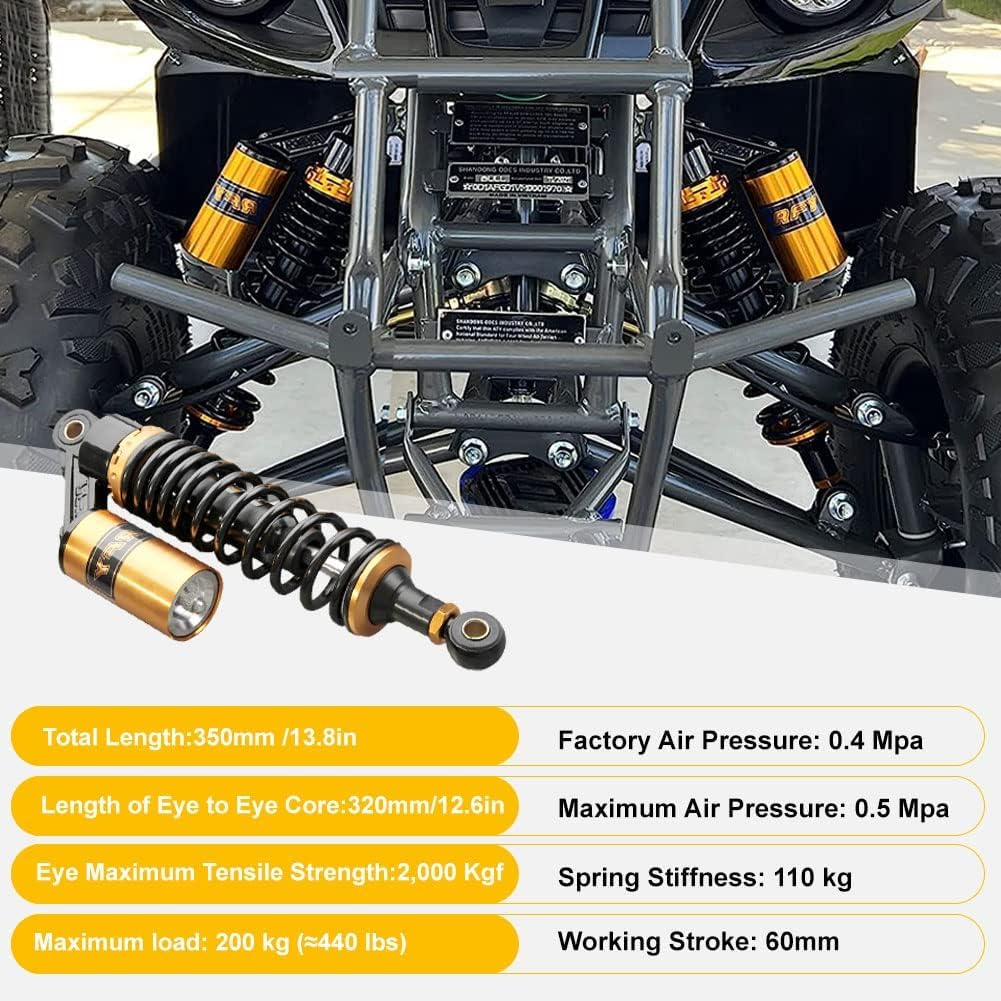 Universal Stoßdämpfer Federung 7mm Feder Aufhängung für GS850 GS300 XJ1100 CB750 VT250 CB500 XL250 Dirt Bikes Straßenrad ATV Motorrad 340MM Lila