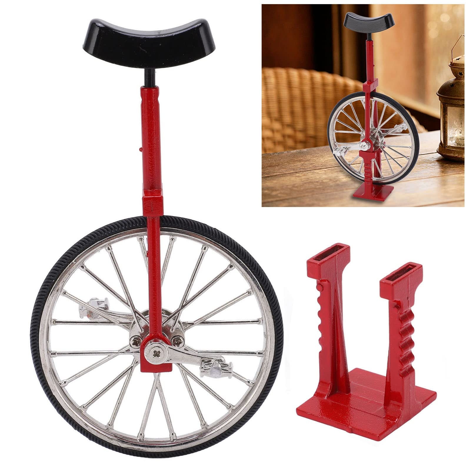 LISND Mini Unicycle Decorative Ornament DIY Alloy Simulated Unicycle Model Beautiful Appearance for Car Table