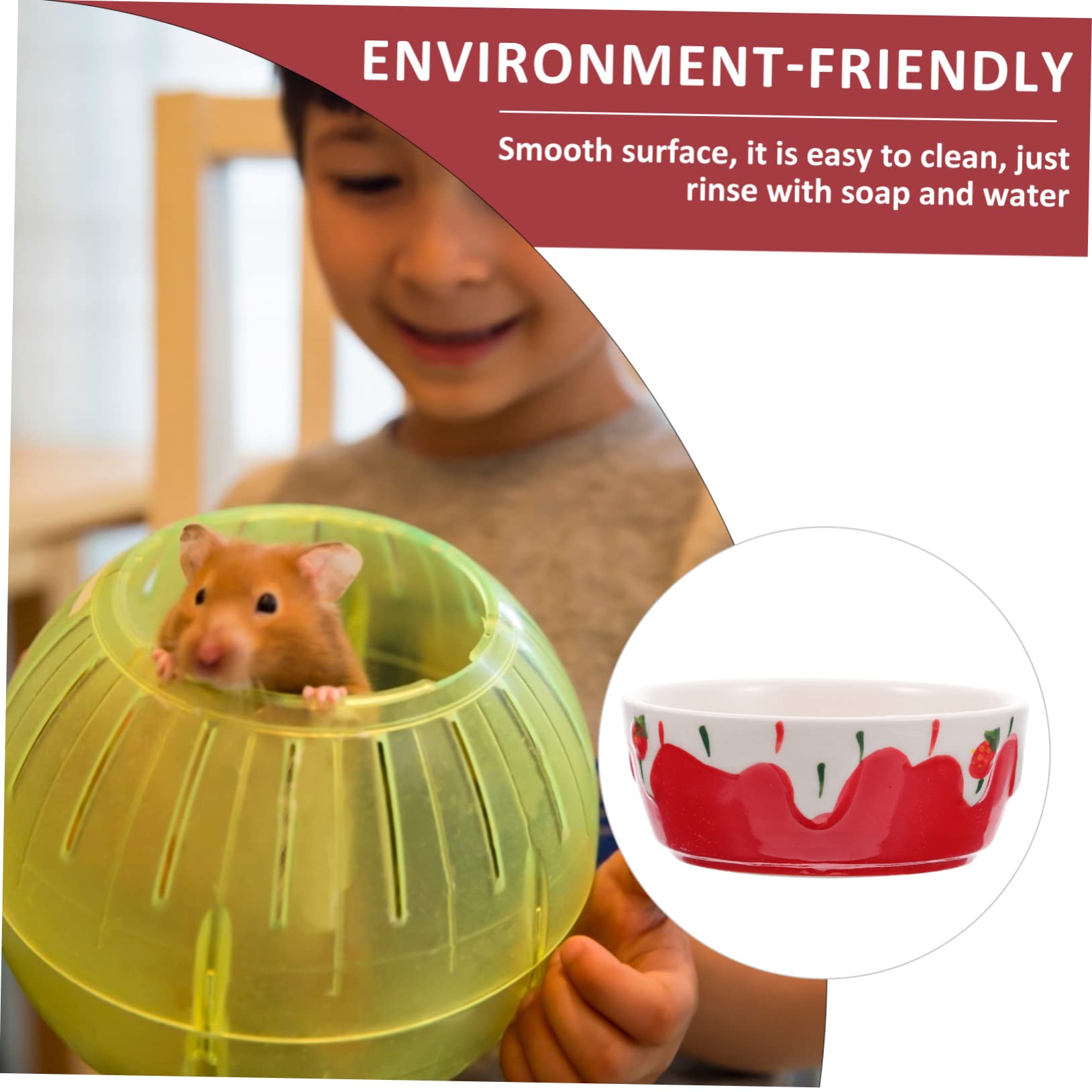 POPETPOP 1Pc Heavy Duty Ceramic Small Food Bowl for Hamsters Durable Water Dish Feeder for Small Animals Easy to Design Non Tipping Suitable for Rabbits and Other Pets