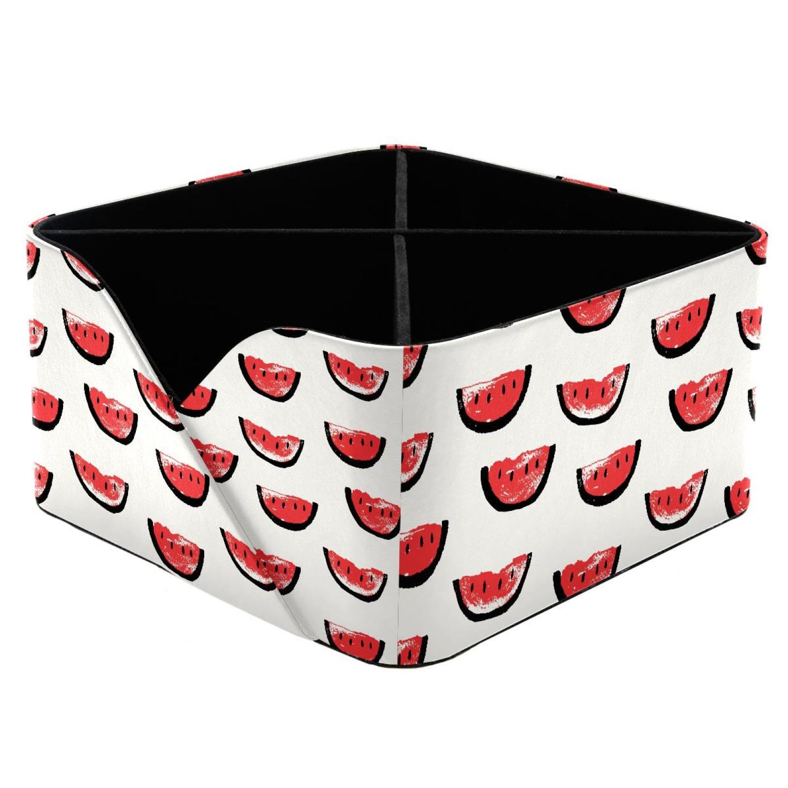 KengjuTesu Watermelon Pattern Desktop Organizer Pen Holder, Rectangular Pencil Cup for Office, Study and Makeup Stations