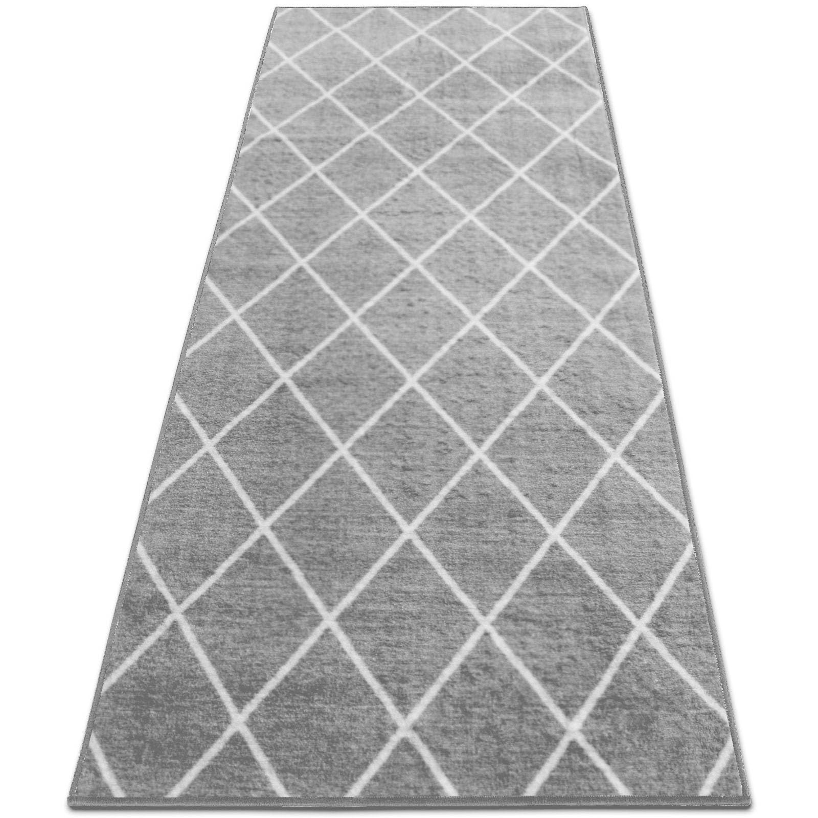 casa pura Passatoia con motivo - Tappeto su misura per cucina, corridoio e soggiorno - Cosenza Grigio (80 x 350 cm)