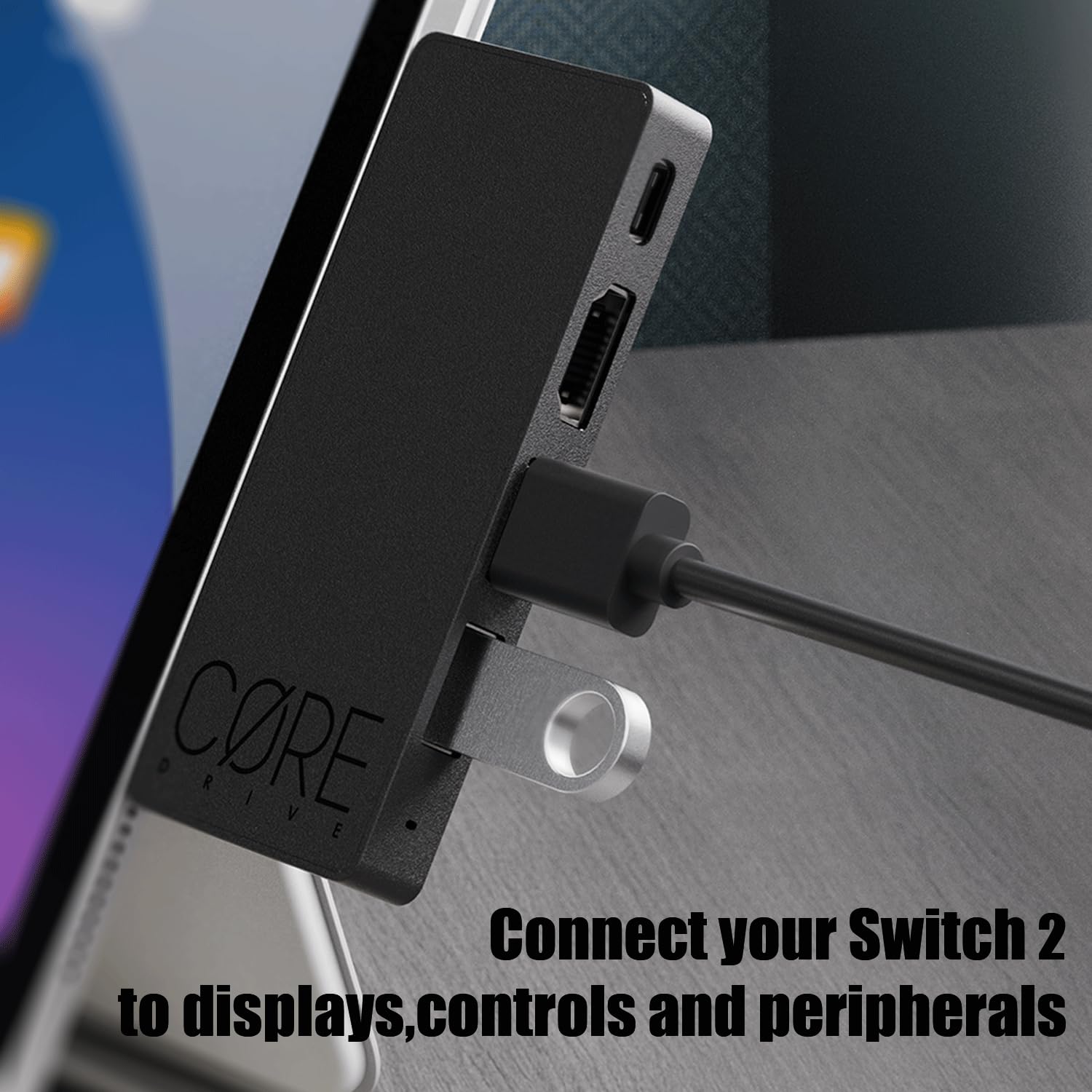SAVAGE RAVEN by Skull & Co. Jumpgate PRO Portable Dock with Detachable USB Hub HDMI TV Adapter for Nintendo Switch 2- Black