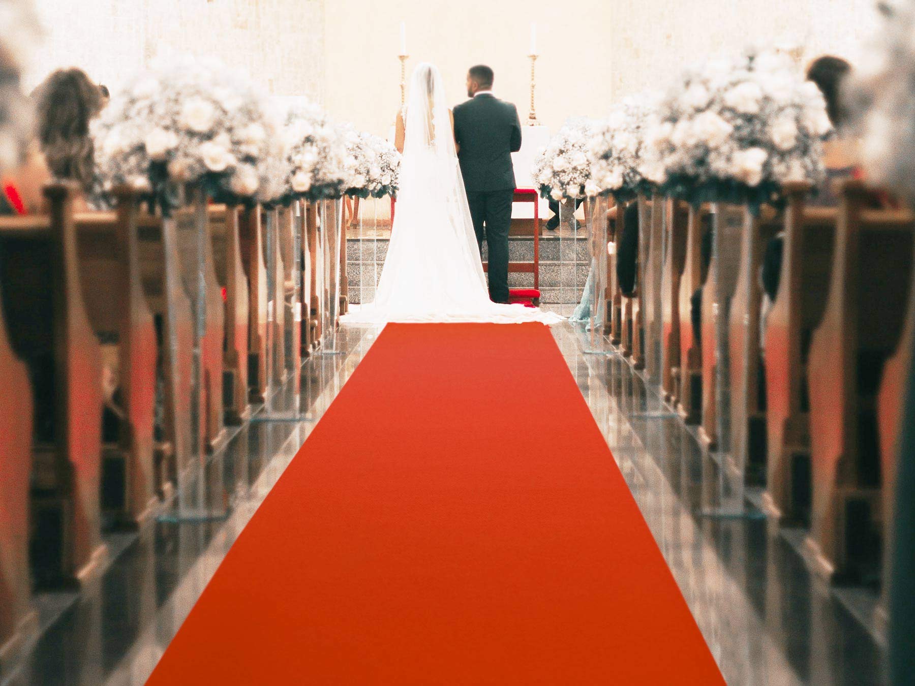 Tapis de mariage Podium Orange- Tapis de Cérémonie et d'Événement au Mètre | Gala, Hollywood et VIP | Résistance au feu B1 | Tapis au Mètre - 1mx4m