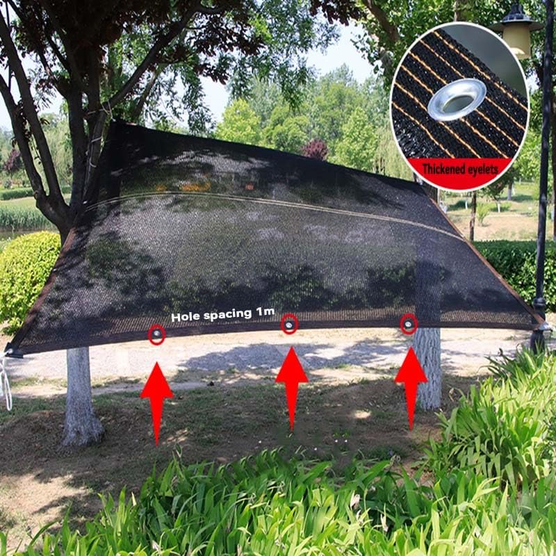 Paño de protección UV de malla E negra con ojales, 80 % de bloqueo UV disponible en 8 x 8 m, 8 x 10 m, 10 x 10 m y 6 x 10 m, ideal para jardín, patio, invernadero y uso al aire libre