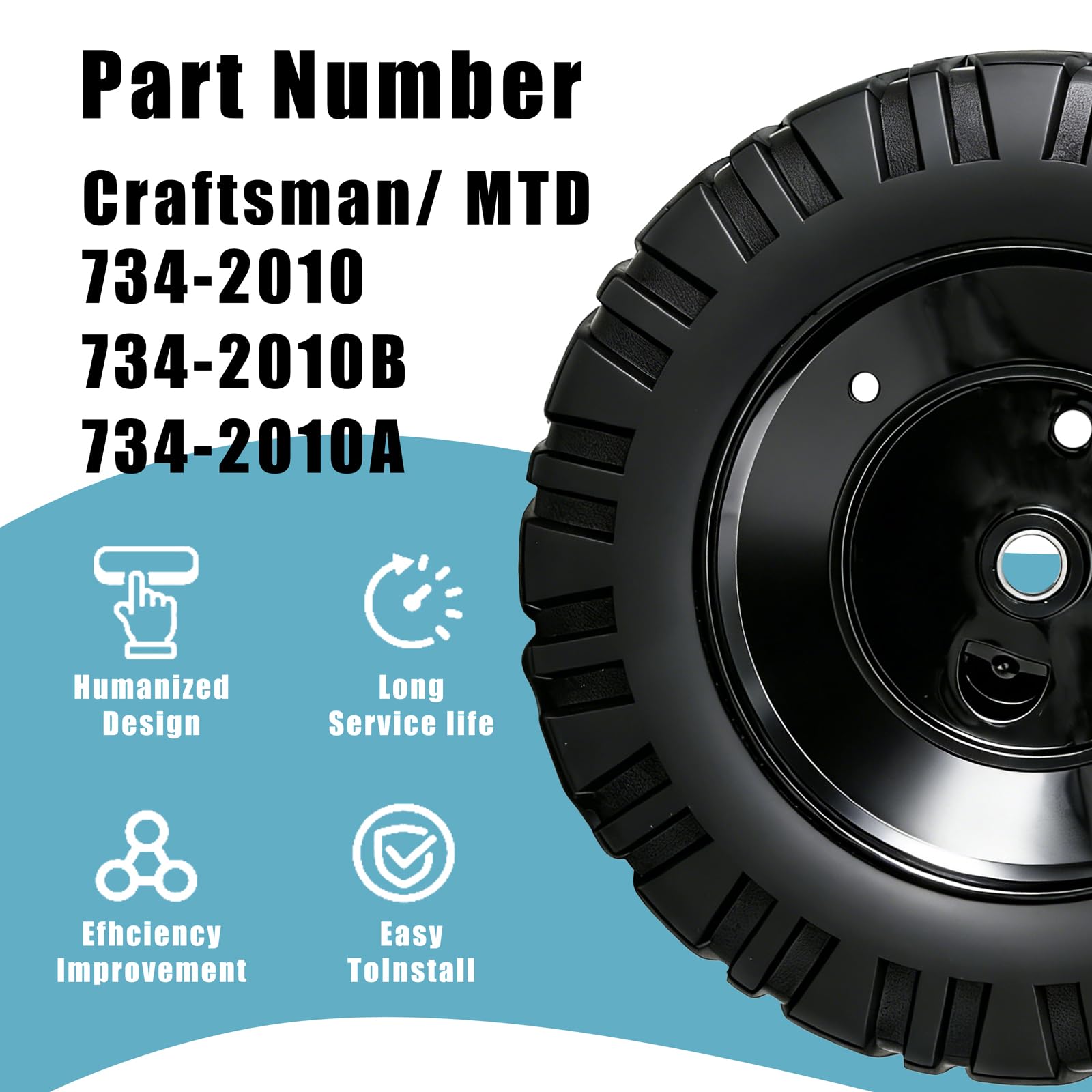 734-2010 - Conjunto de ruedas traseras para cortacésped MTD, ruedas traseras compatibles con cortacésped autopropulsado Cub Cad et SRC621 SR621, cortacésped de empuje Craftsman, reemplaza