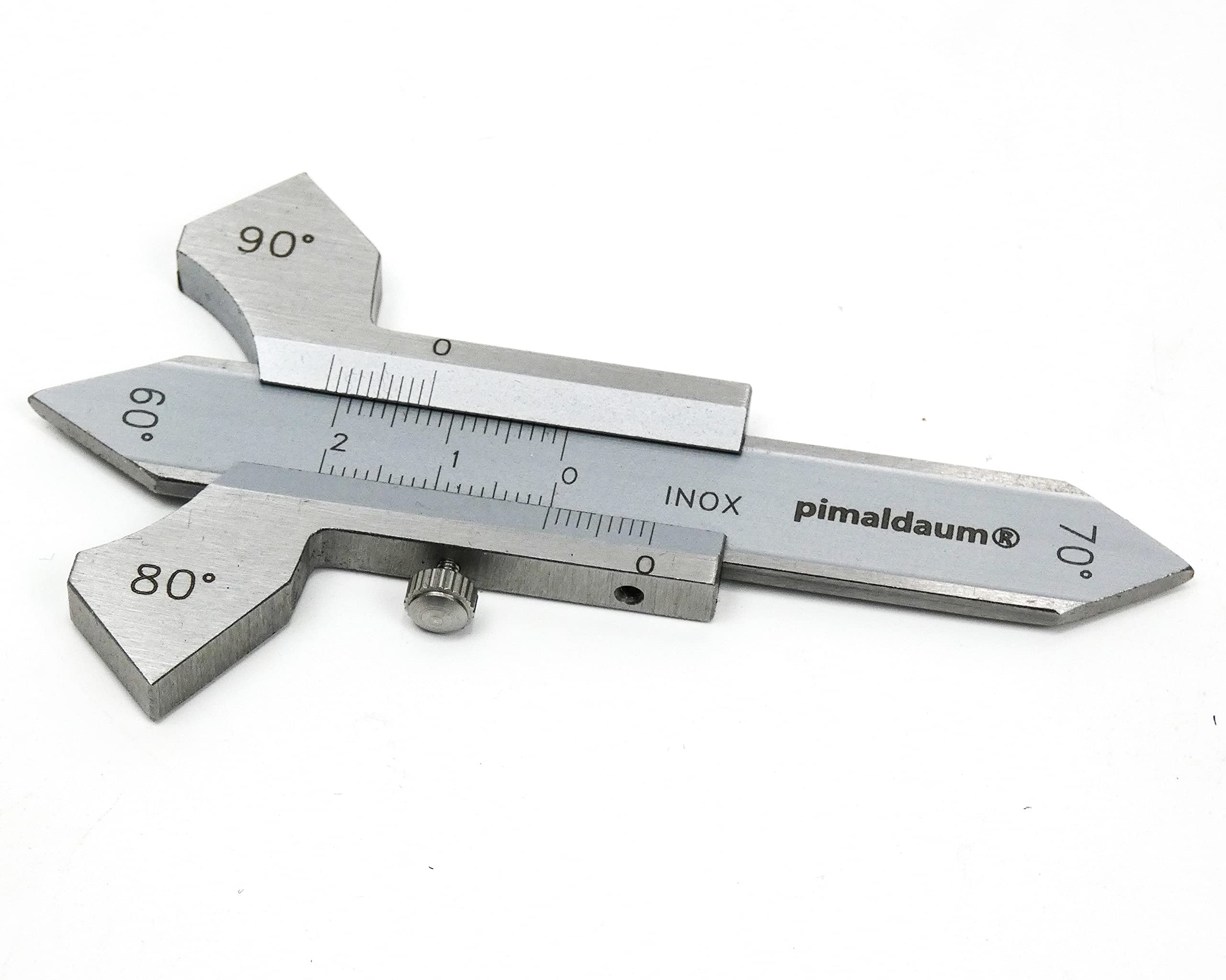 Jauge de soudage en acier inoxydable, pour vérifier la couture en V pour 60°/70°/80° et 90° ainsi que pour mesurer la cote A et la hauteur de couture