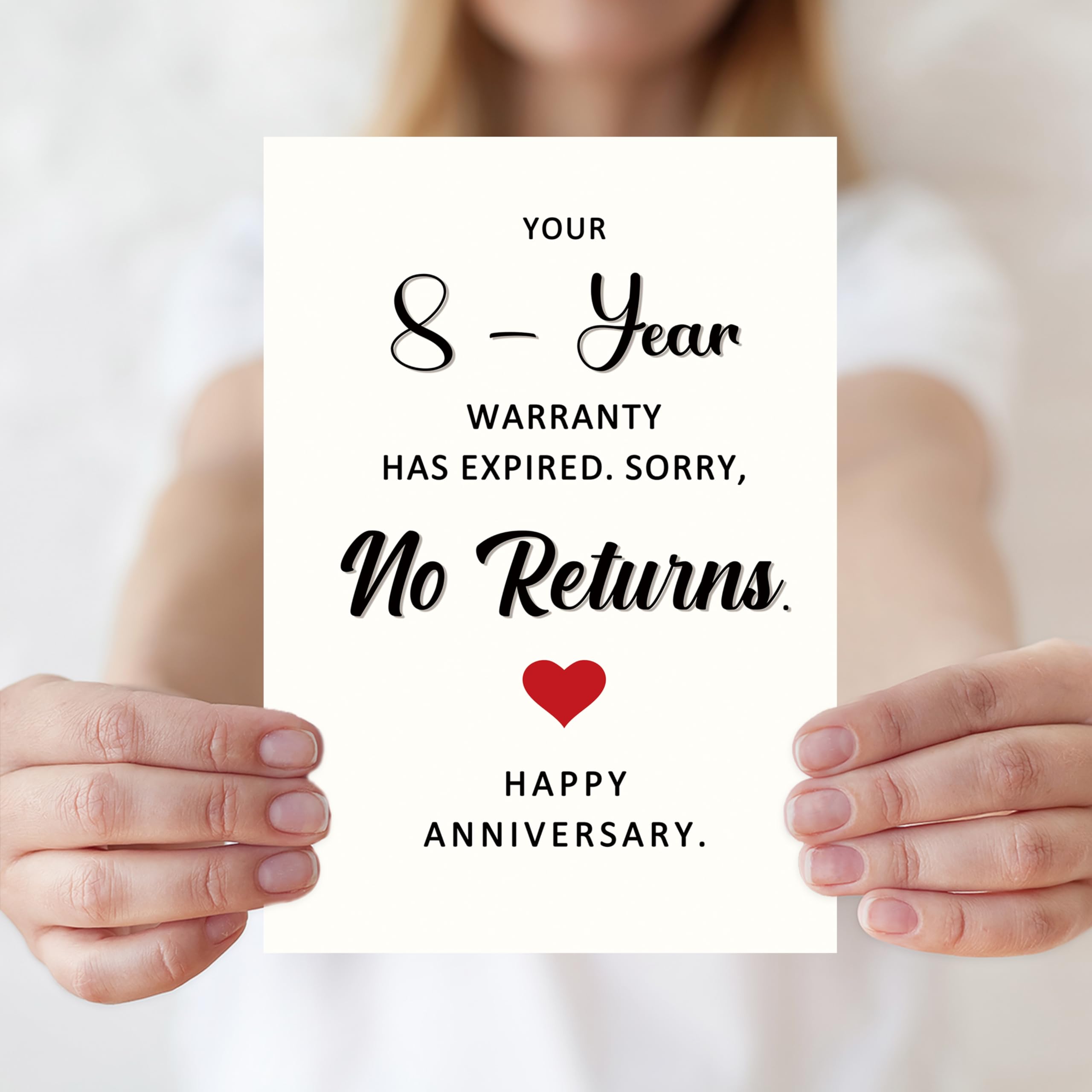 Funny 8th Anniversary Card,8 Year Wedding Anniversary Card Gifts for Him Her Husband Wife Couples,Bronze Anniversary Cards Gifts for Women Men
