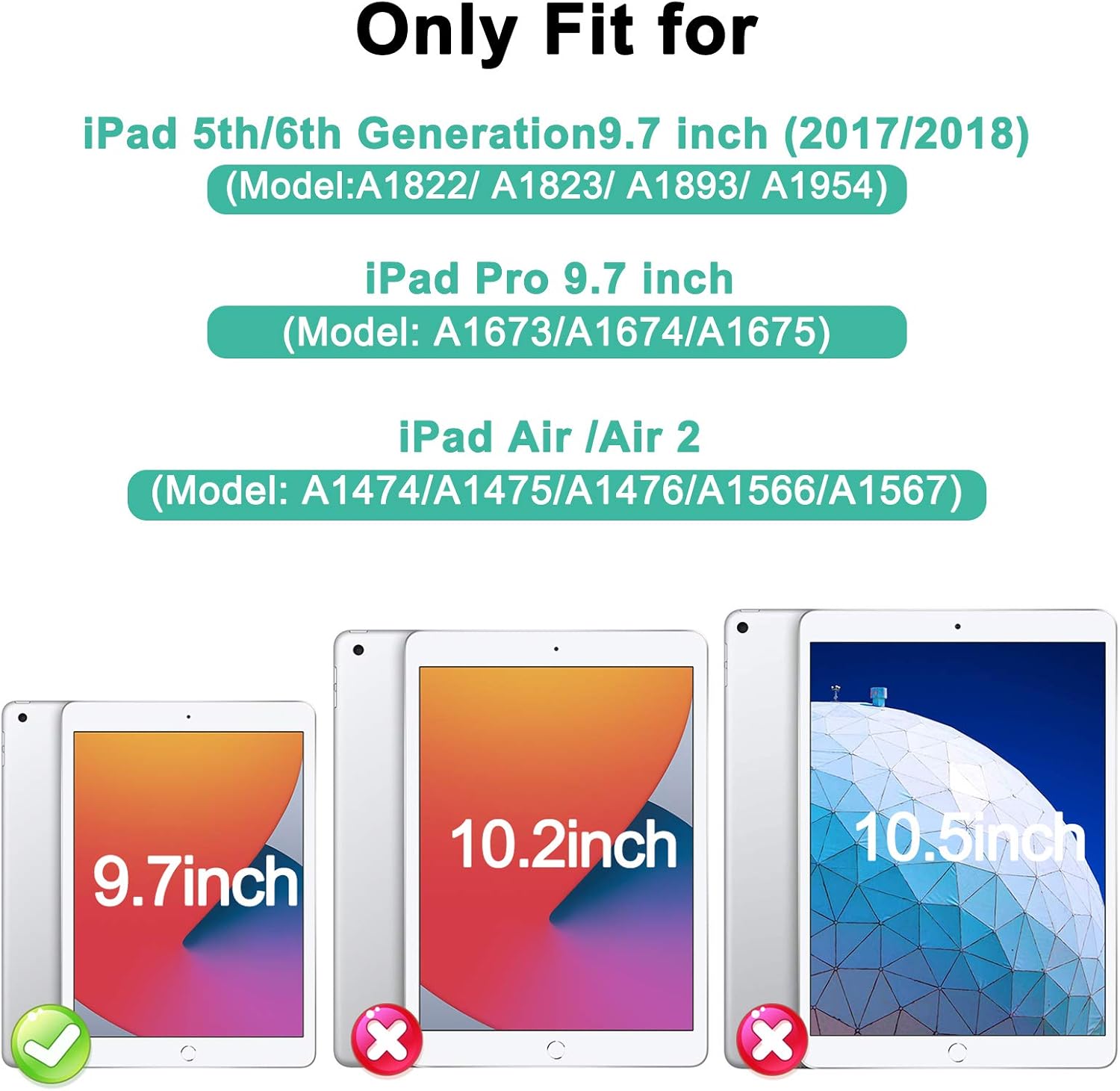 Best Review BATYUE iPad 9.7 Case 2018 iPad 6th Generation Case/ 2017 iPad 5th Generation Case, 3 Layer Heavy Duty Rugged iPad Air 2 Case/ iPad Air Case w/360° Swivel Stand + Hand Strap for iPad Pro 9.7 Case Black