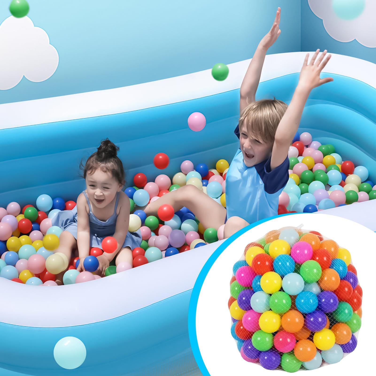 Genérico Lot de 50 balles de jeu pour enfants pour piscine multicolores pour développement sensoriel dans une aire de jeux pour enfants, fête, salle de jeux extérieure pour petits enfants