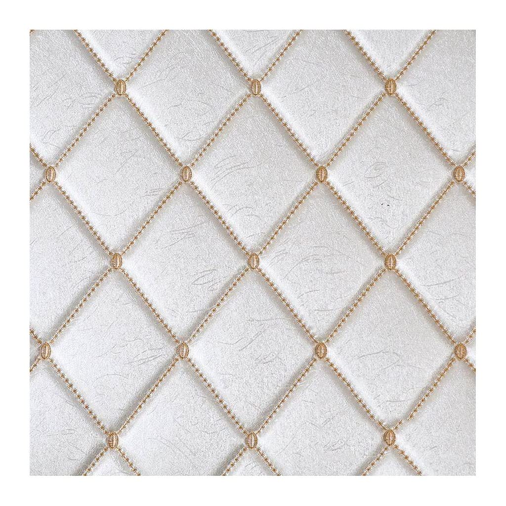Faux Leather Fabric Leatherette Vinyl Leathercloth Upholstery Textured Material Faux Leather Quilted Leather Diamond Stitch Padded Faux Leather Interior(White,1.38X2m)