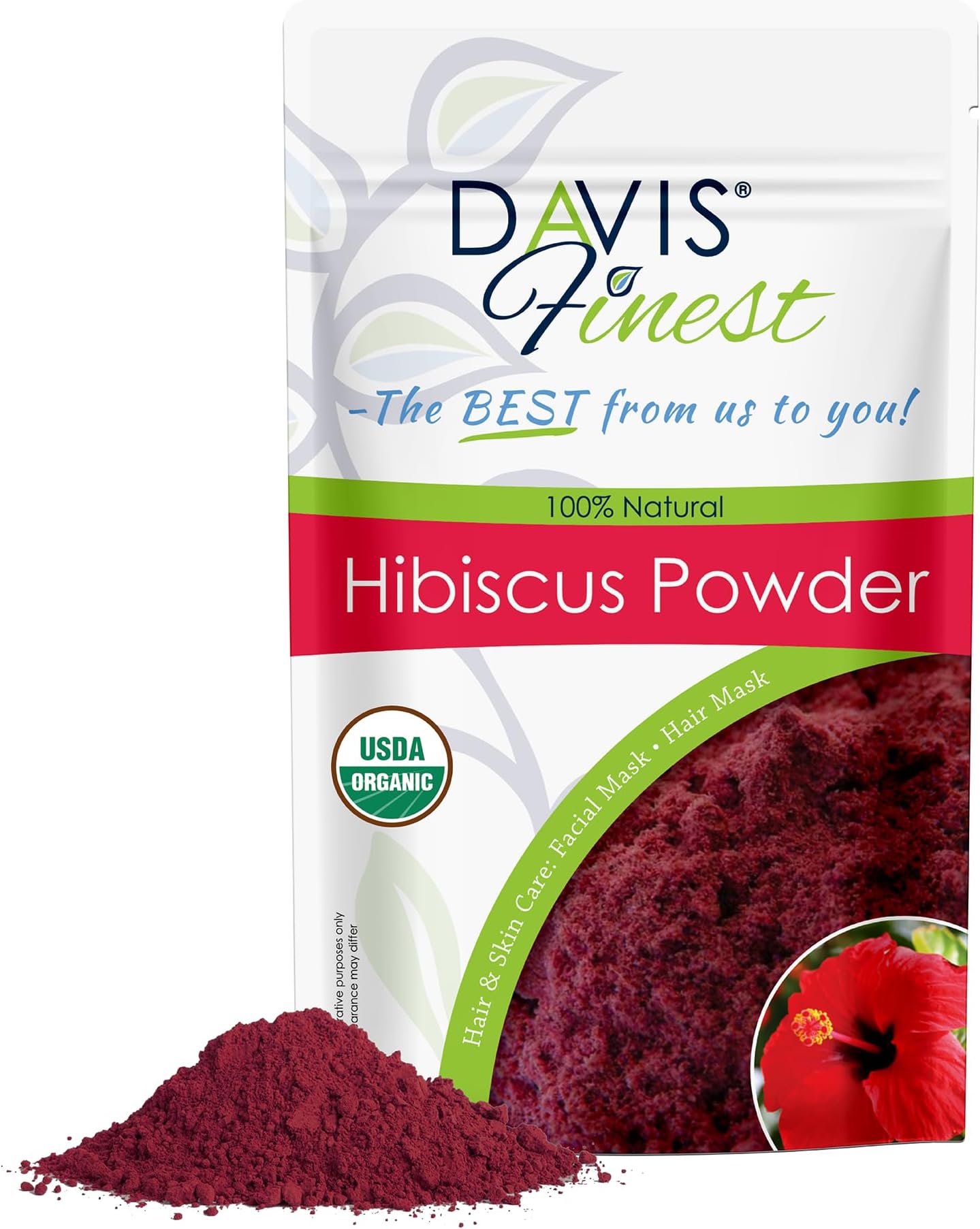Organic Hibiscus Powder 100g, Hair & Skin, Facial Mask, Face Pack, Hair Growth, Shine & Condition