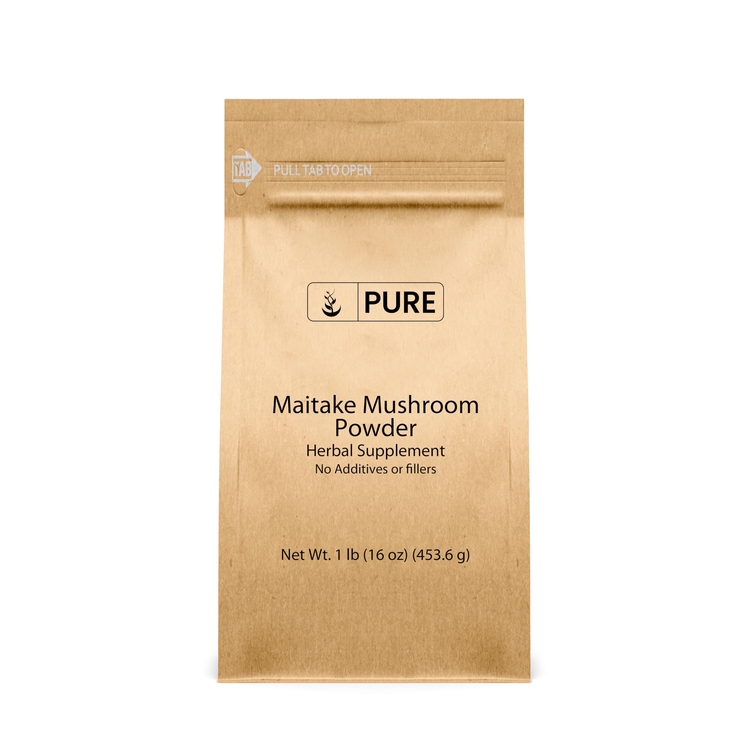 Pure Original Ingredients Maitake Mushroom Powder (1lb) Hen-of-The-Woods, Non-GMO, Lab-Verified.
