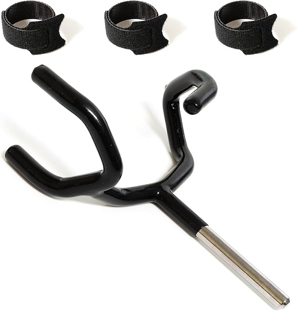 Boom Pole Holder - Metal Cradle Mount Support For Microphone and Audio Equipment - Fits Grip Head On Mic and C Stand - Includes 3 Nylon Cable Straps - MAINEFIELD PACIFIC
