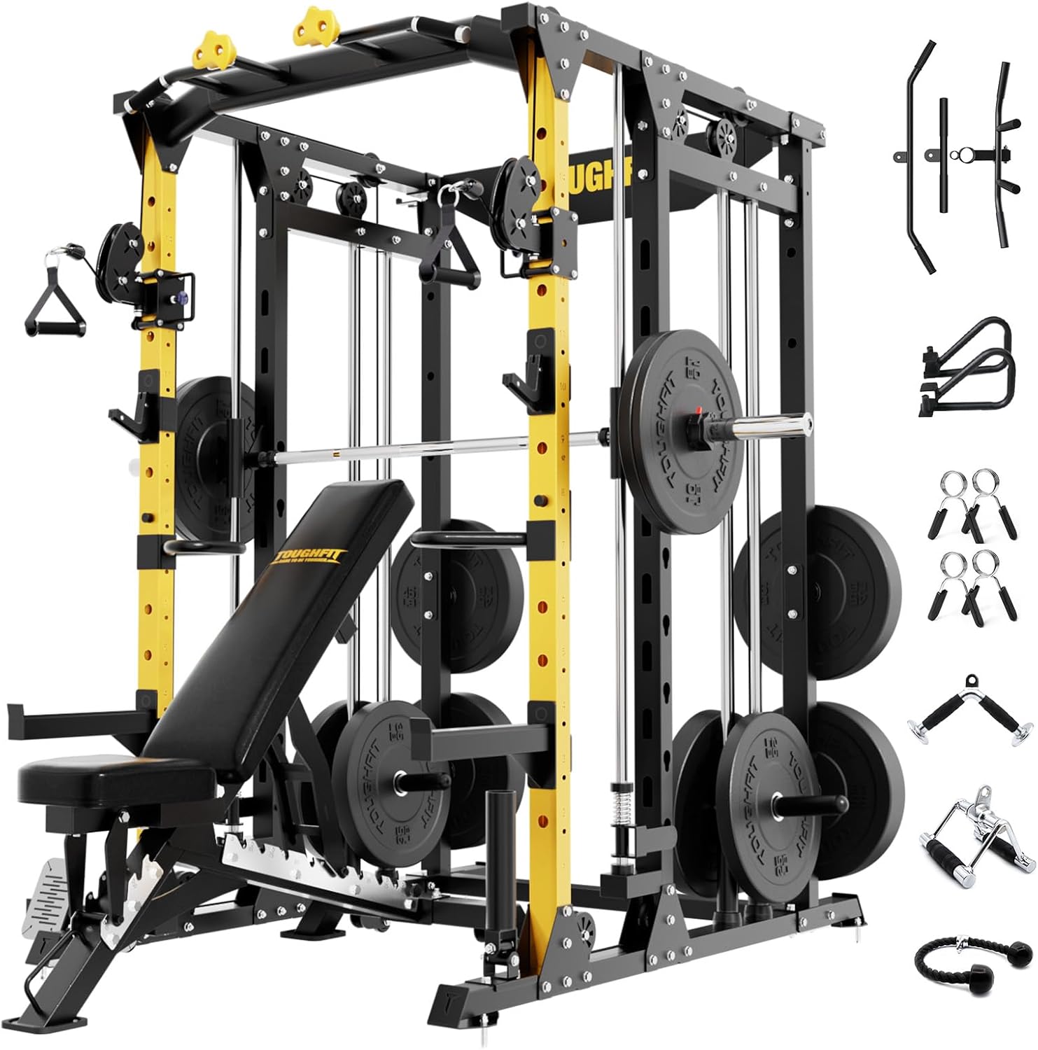 ToughFit ToughFit F4 Smith Machine – Adjustable Cable Crossover & All-in-One Squat Rack