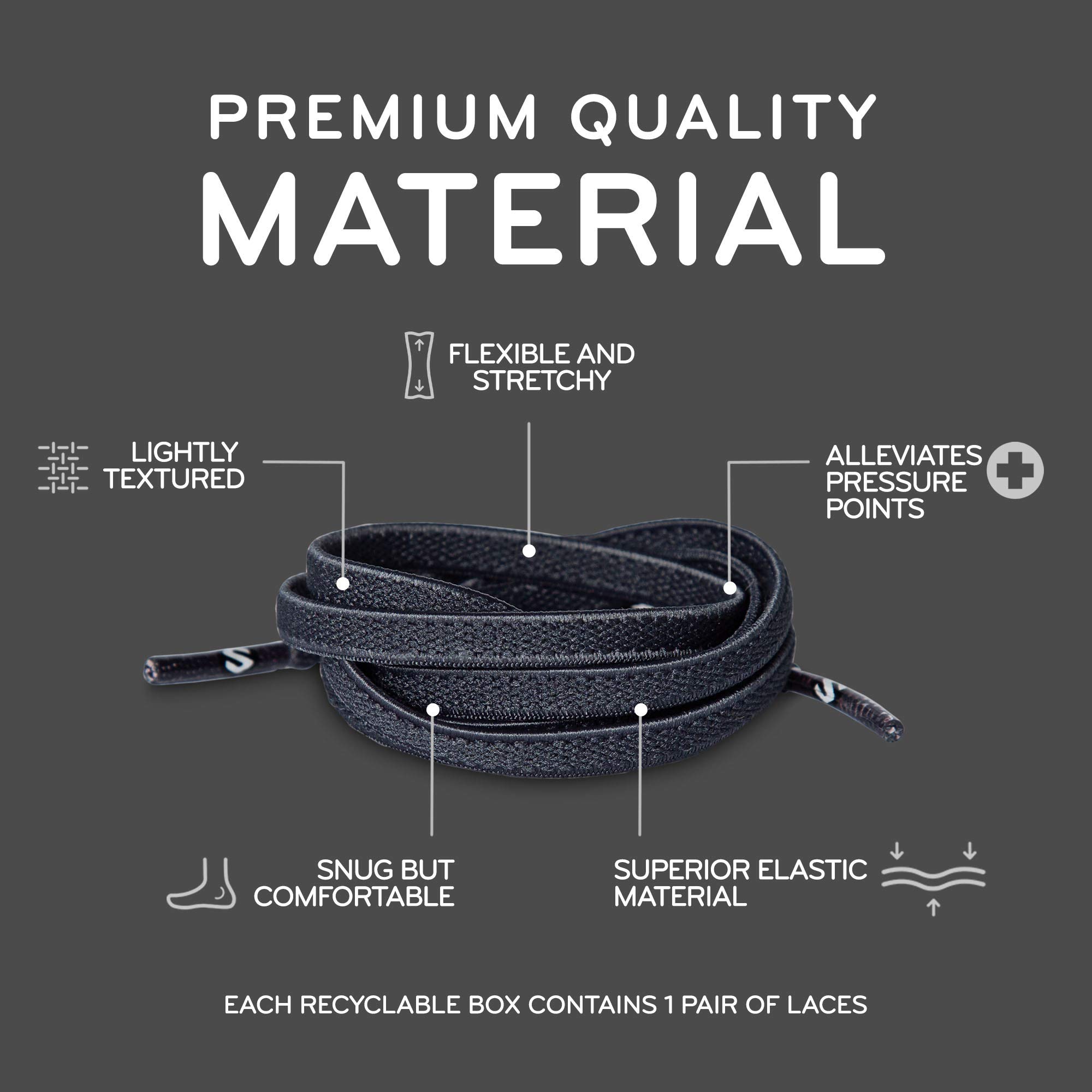 THE ORIGINAL STRETCHLACE | Elastic Shoe Laces | As Seen on Shark Tank | Flat Stretch Shoelaces